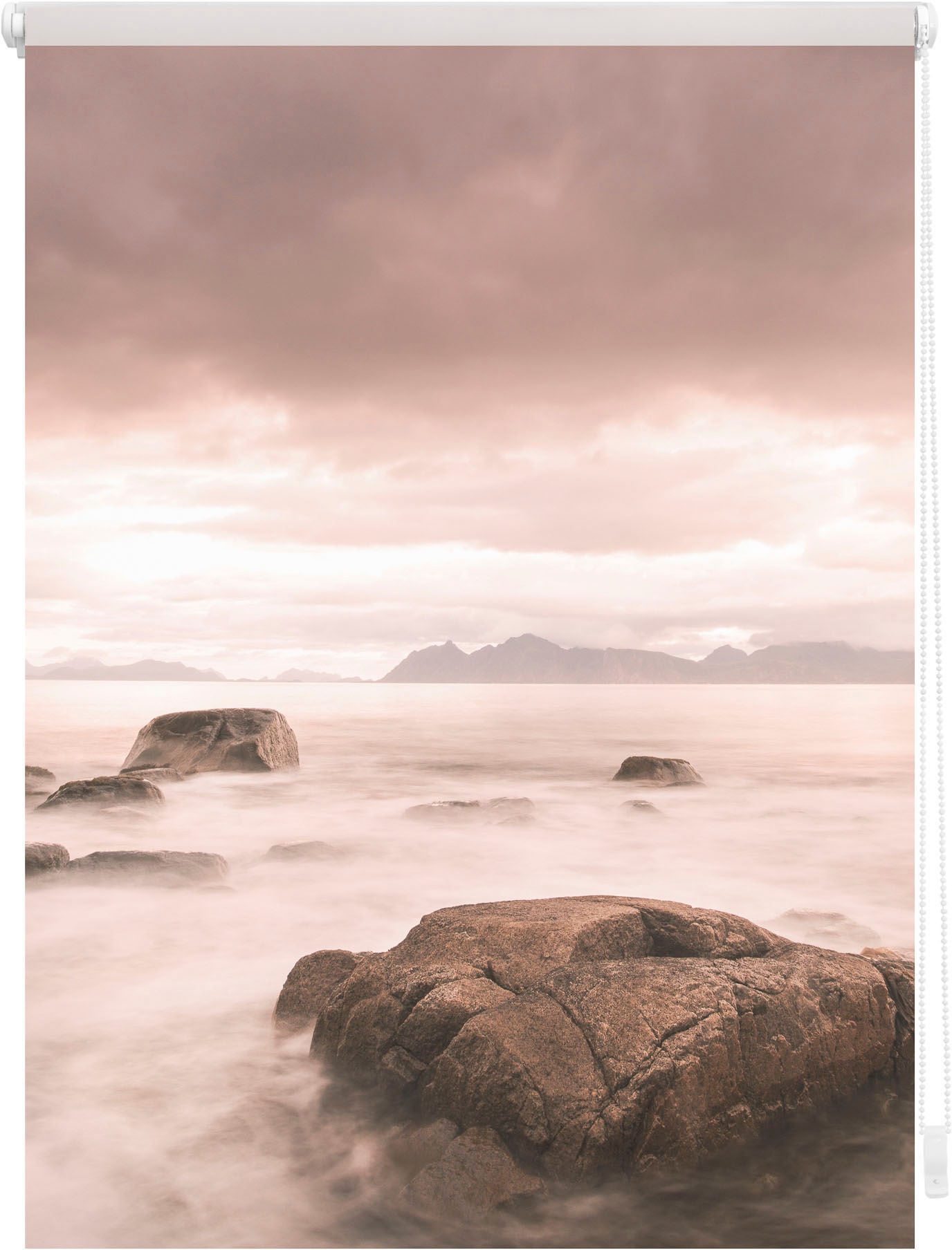 LICHTBLICK ORIGINAL Seitenzugrollo »Rollo Klemmfix, ohne Bohren, Verdunkelung, Stone - Grau Rot« verdunkelnd Verdunkelung | energiesparend freihängend