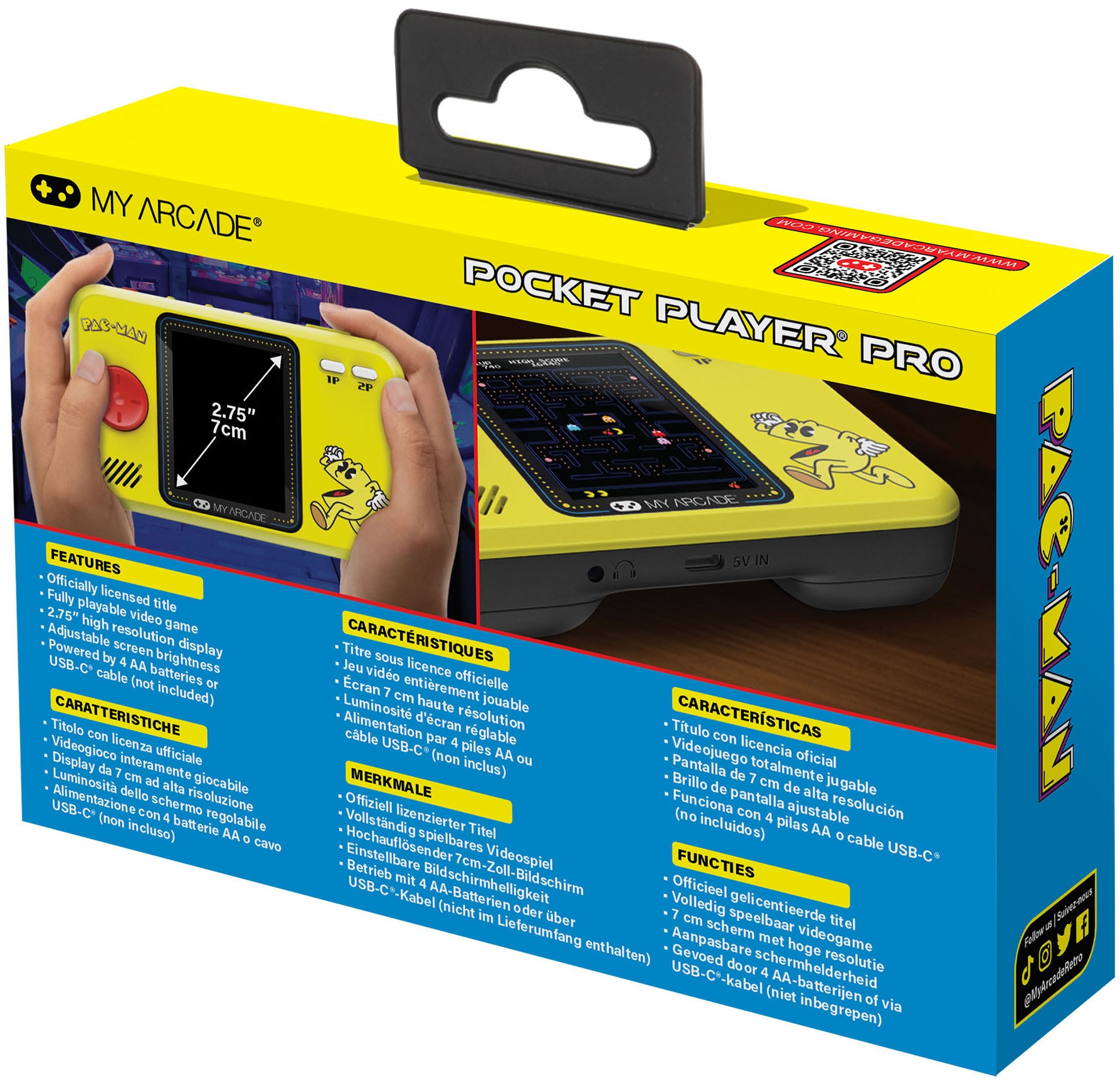 MYARCADE Console rétro »PAC-MAN Pocket Player Pro«