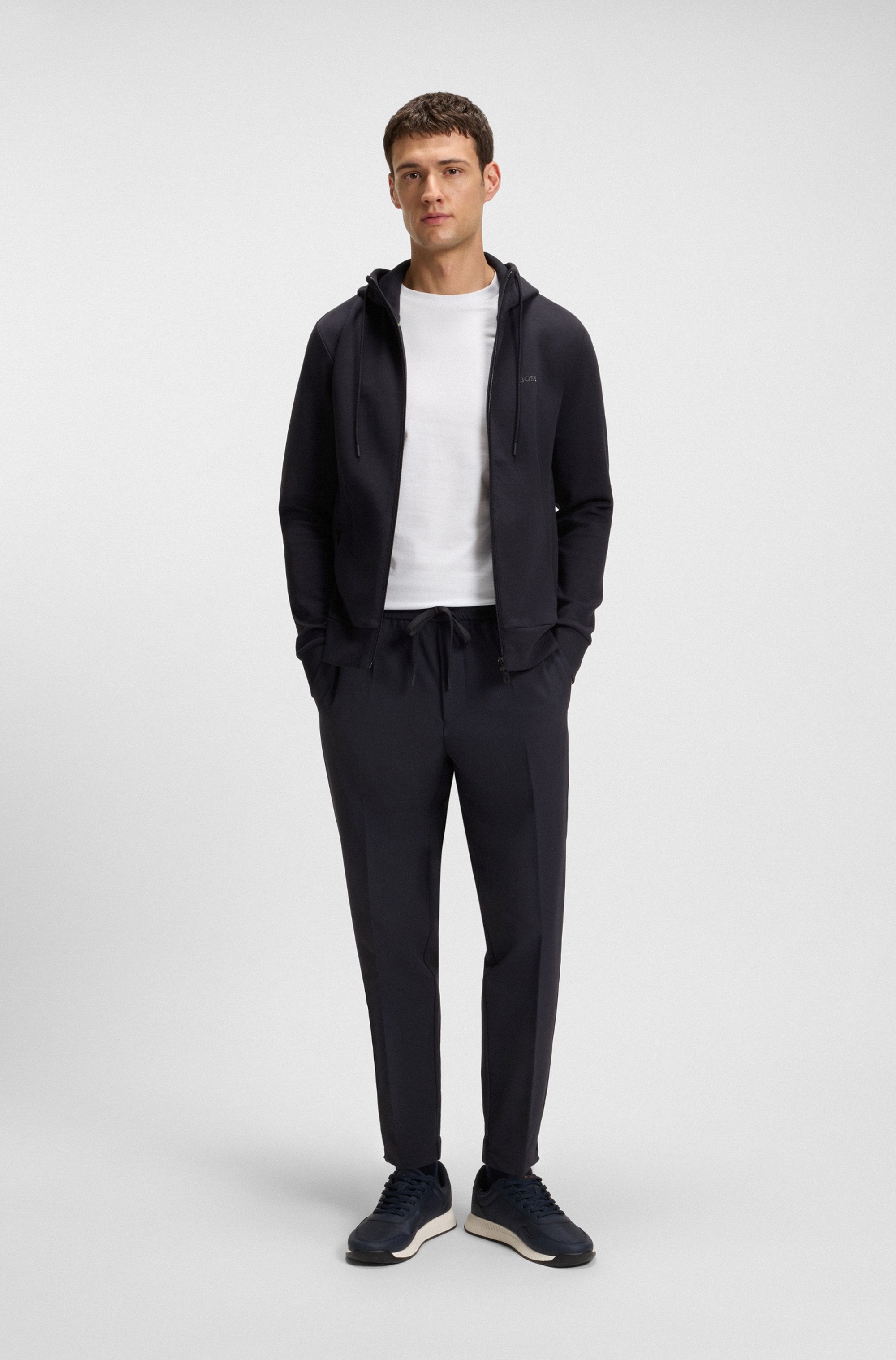 BOSS GREEN Stretch-Hose »T Flex«  mit elastischem Bund und Kordelzug Stretchhose Businesshose