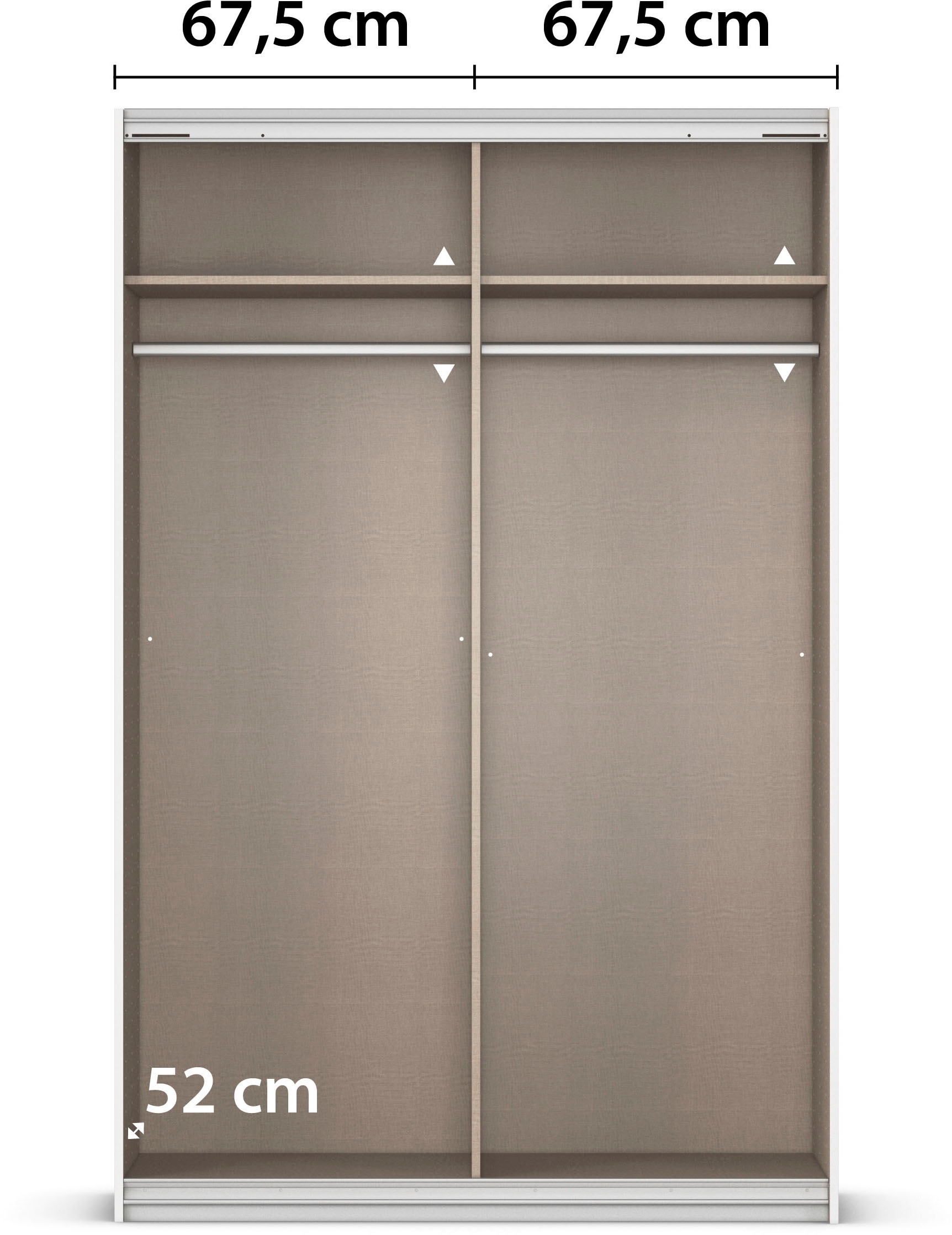 GOODproduct Schwebetürenschrank »Kleiderschrank Schrank Garderobe Schlafzimmerschrank THANOS« 3 verschiedene Ausstattungen BASIC/CLASSIC/PREMIUM (inkl. SOFT-CLOSE),  Optional mit Spiegel, Metall-Griffleisten alufarben MADE IN GERMANY