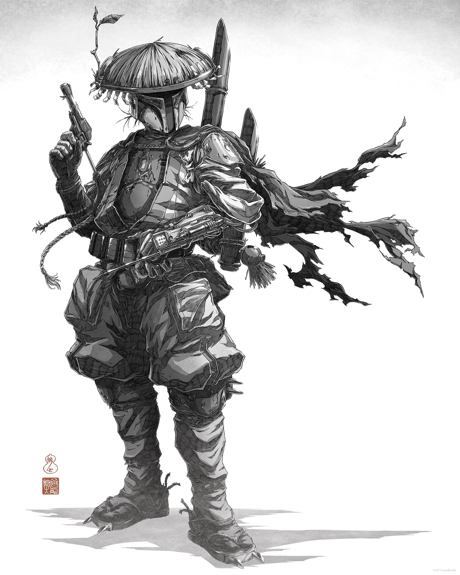 Komar Fresque murale »Star Wars Vision Samurai Bounty Hunter« Set, 1 cuis tlg. 40 x 50 cm (Breite x Höhe) - Kinderzimmer, Dekoration