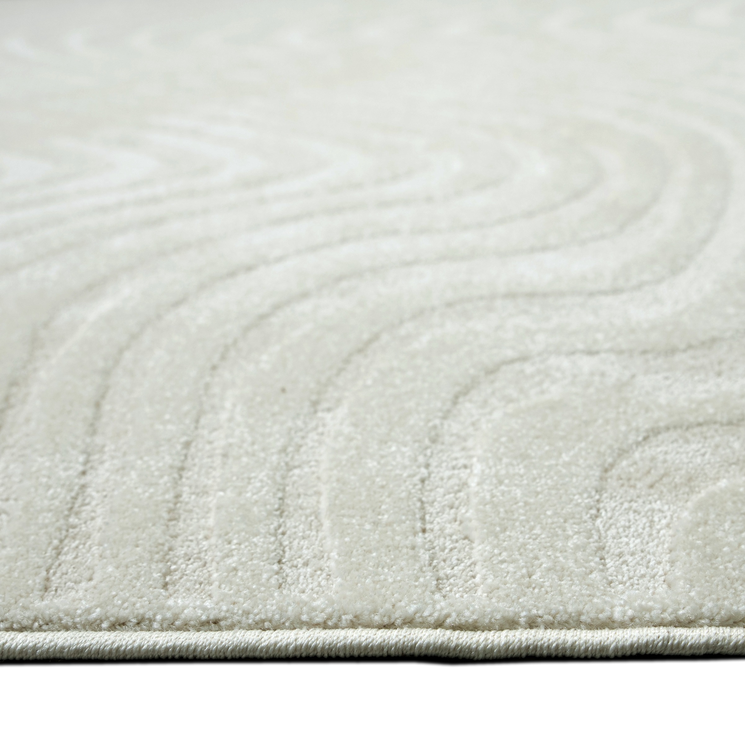 my home Teppich »Vibek, Wellen-Design in Hoch-Tief-Struktur« rechteckig 9 mm Höhe 3D-Effekt, softer Kurzflor, pflegeleicht, Scandi-Look