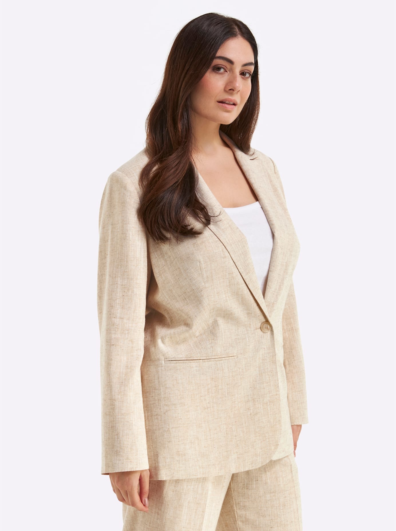 Sheego Veste blazer »Leinenblazer«