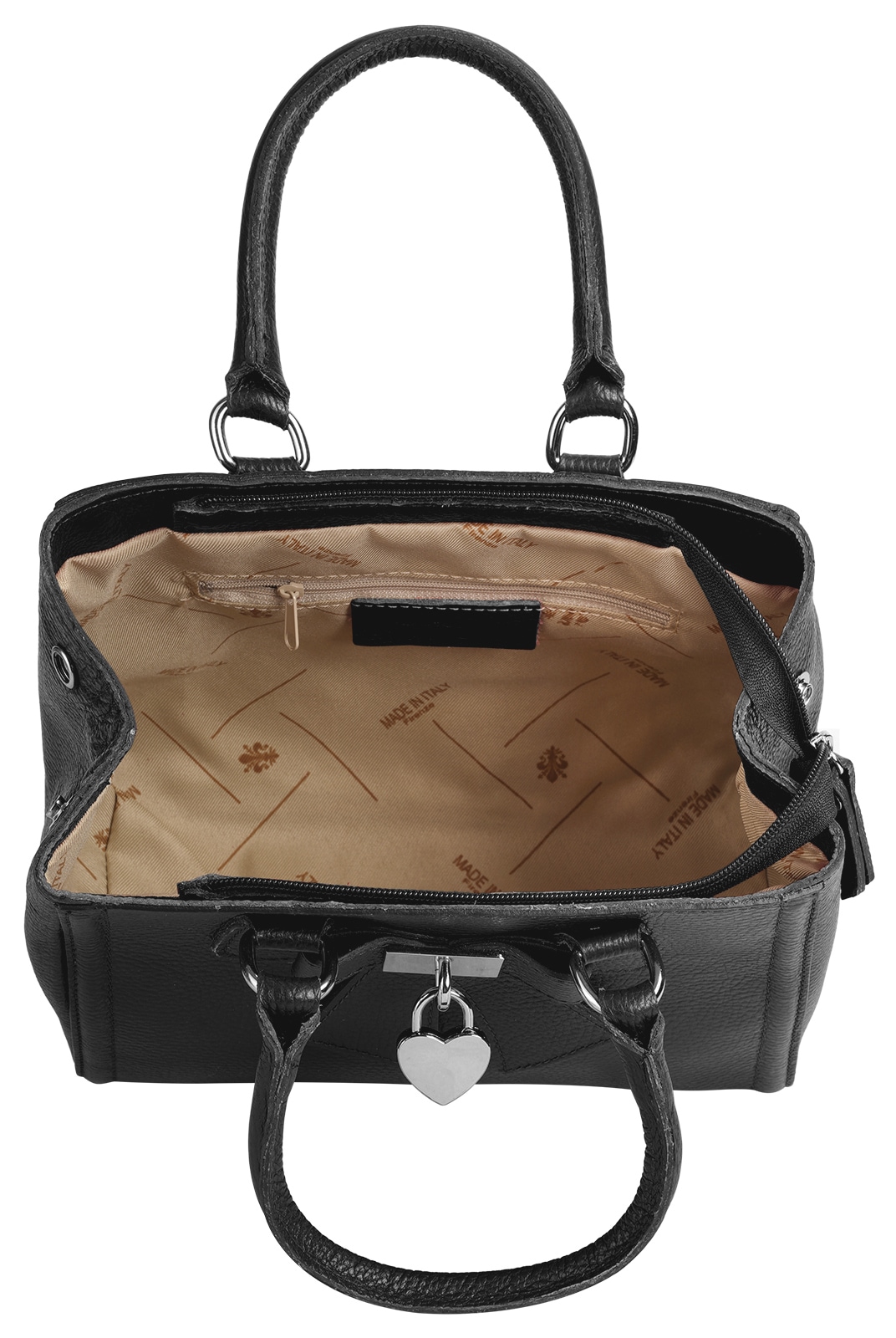 Cluty Henkeltasche »CLUTY Damen SOLCUORE echt Leder, Made in Italy« echt Leder, Made in Italy
