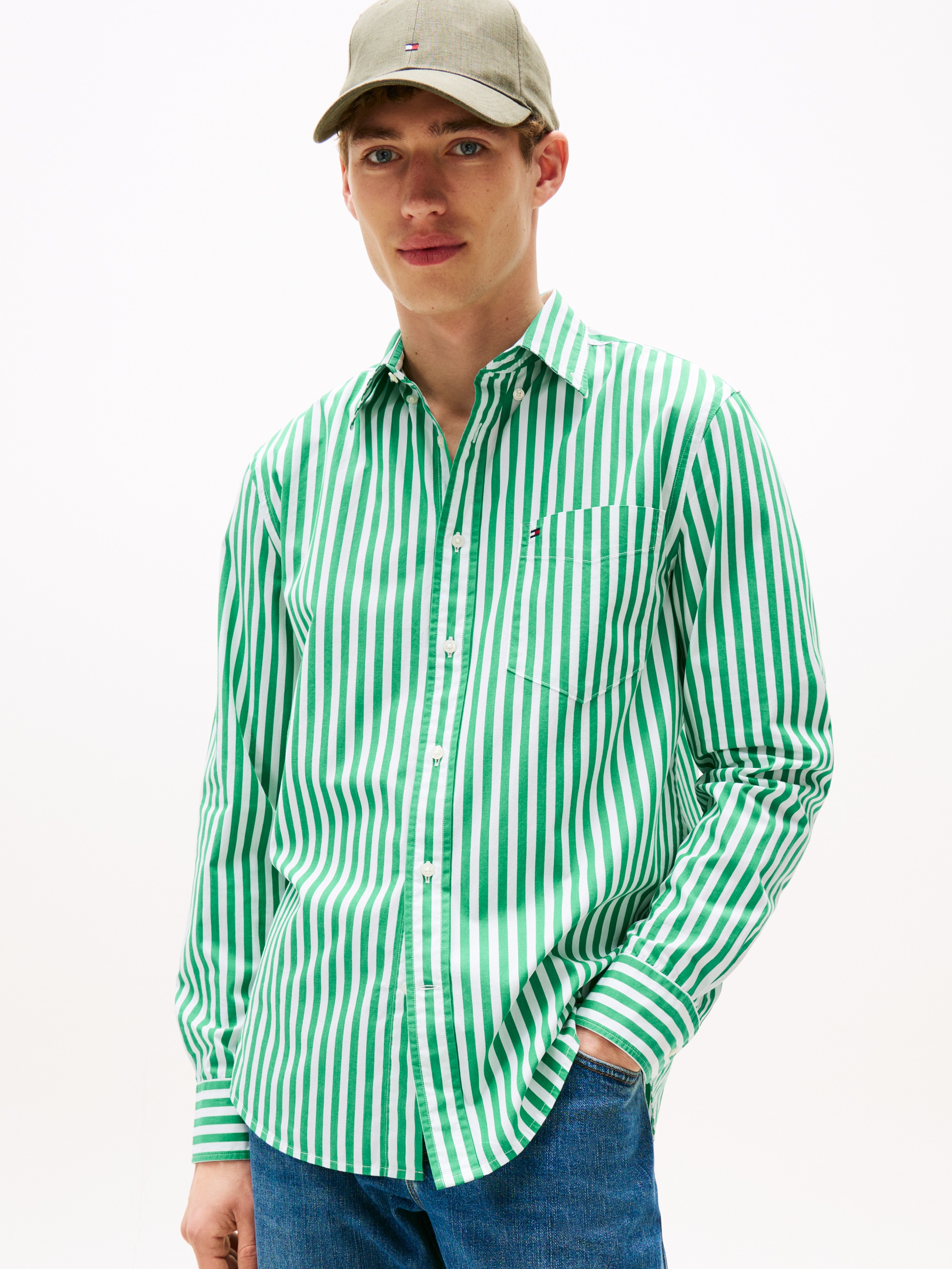 Tommy Hilfiger Langarmhemd »FLEX POPLIN BOLD STRIPE SHIRT«