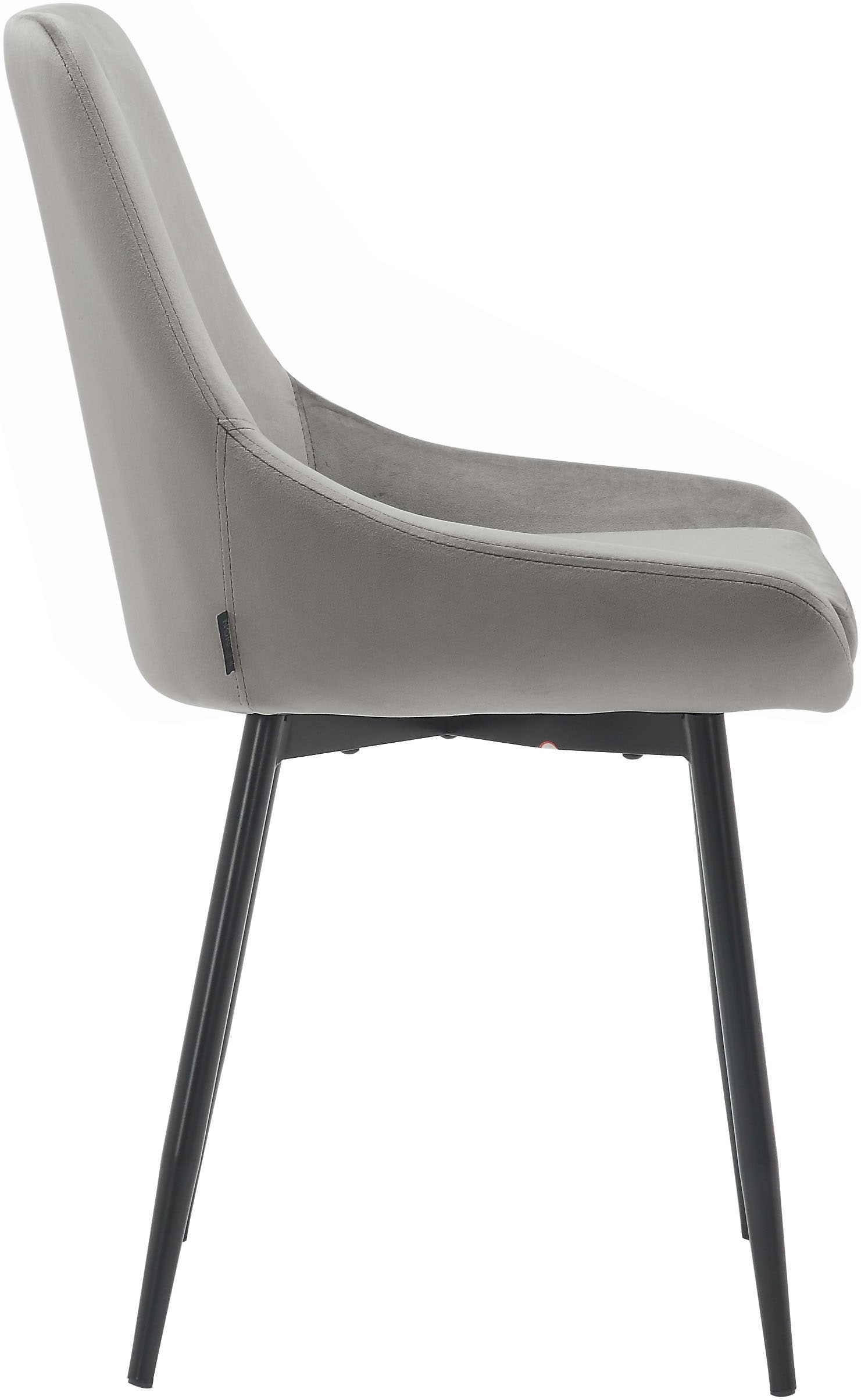 INOSIGN Esszimmerstuhl »Niam, Polsterstuhl« () 2er Set, schwarze Metallbeine, pflegeleichter Samtvelours Bezug