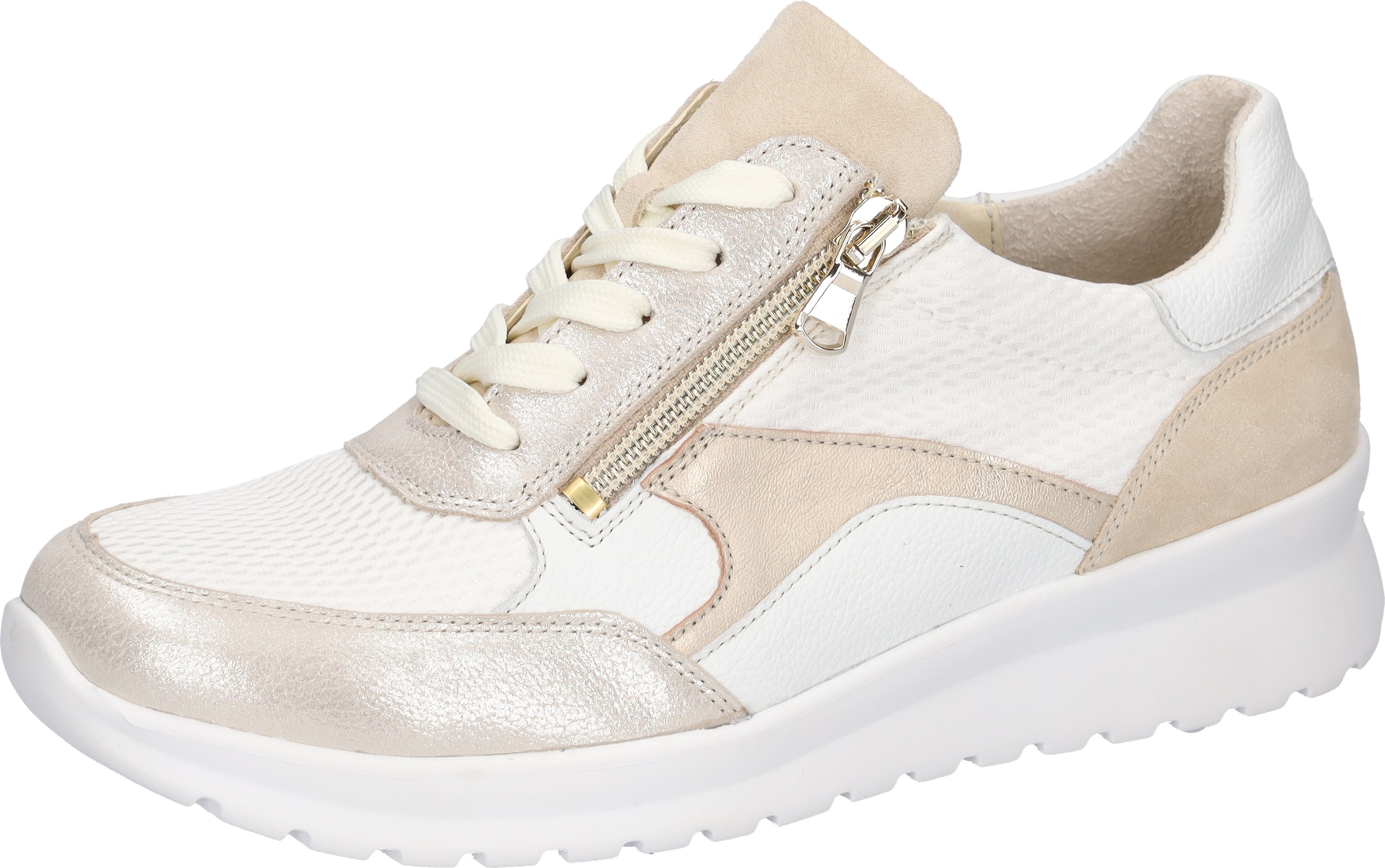 Waldläufer Sneaker »K-SUNNY«  Schnürschuh, Komfortschuh mit seitlichem Reissverschlus, K-Weite