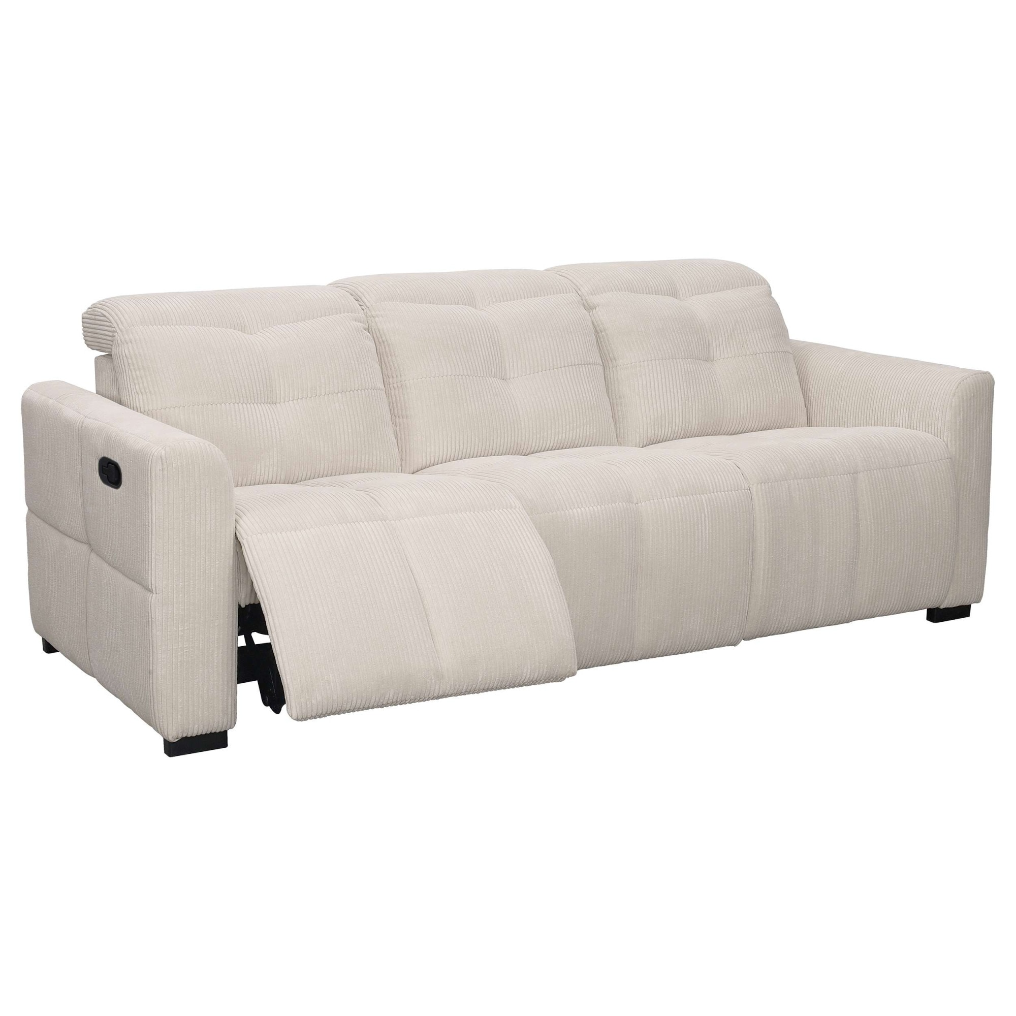 GOODproduct 3-places »CAARLA Cord, Sofa, 224 cm, man. oder elektr. Relaxfunktion (USB-A/C)« avec USB-A et USB-C en version électrique, réglage de la tête