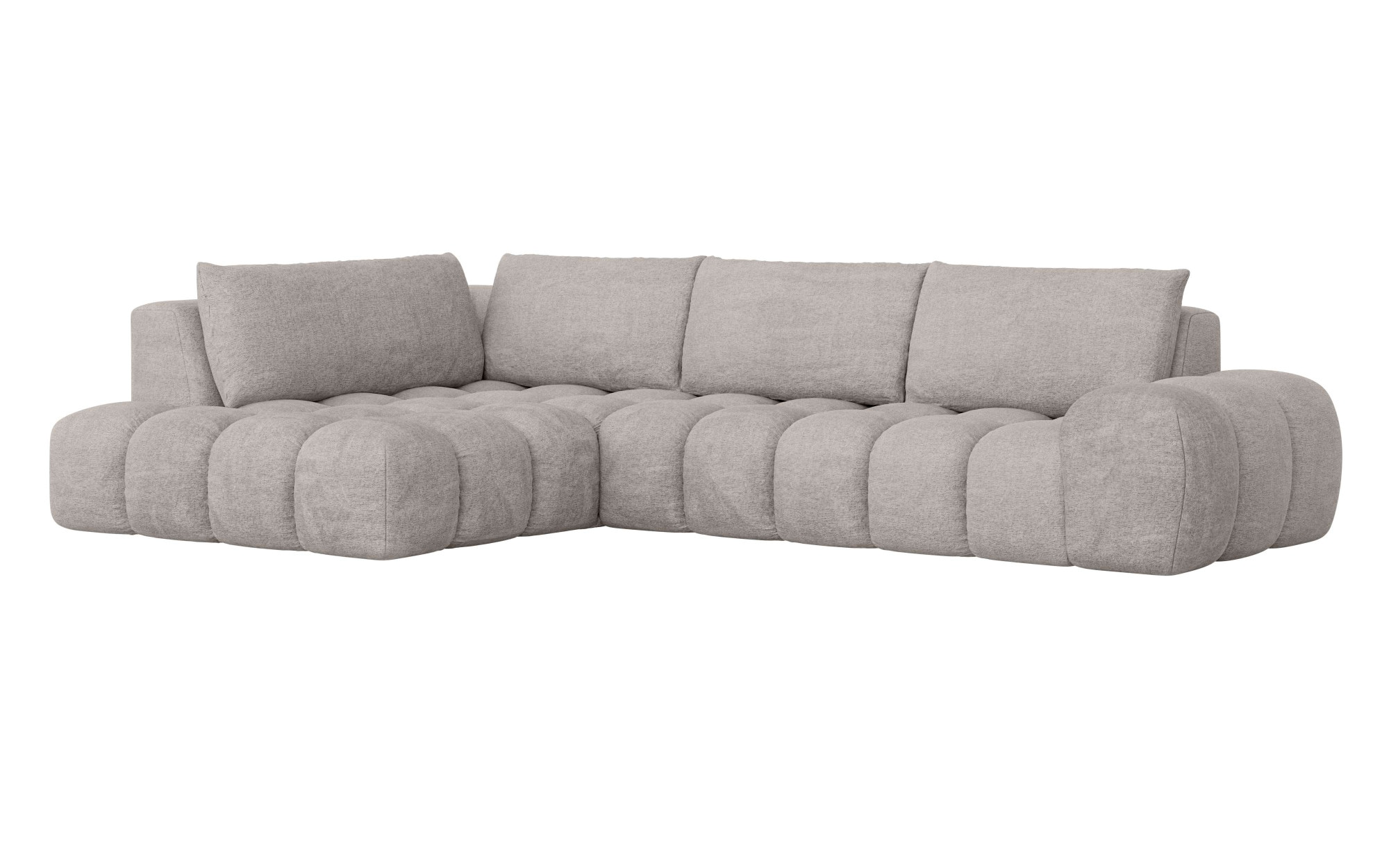 GOODproduct Canapé d'angle »AZITA L-Form, XL 296 cm - Designsofa in Bubble-Optik« lose Rückenkissen, traumhafte Steppung