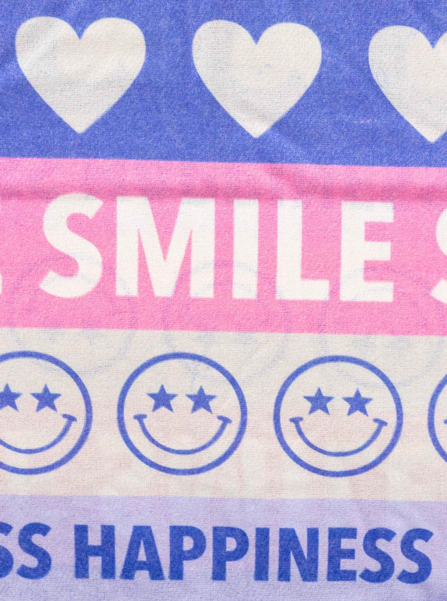 Zwillingsherz Schal »"Smile and Hearts"« mit Fransen, fröhlichem Schriftzug, Herzen