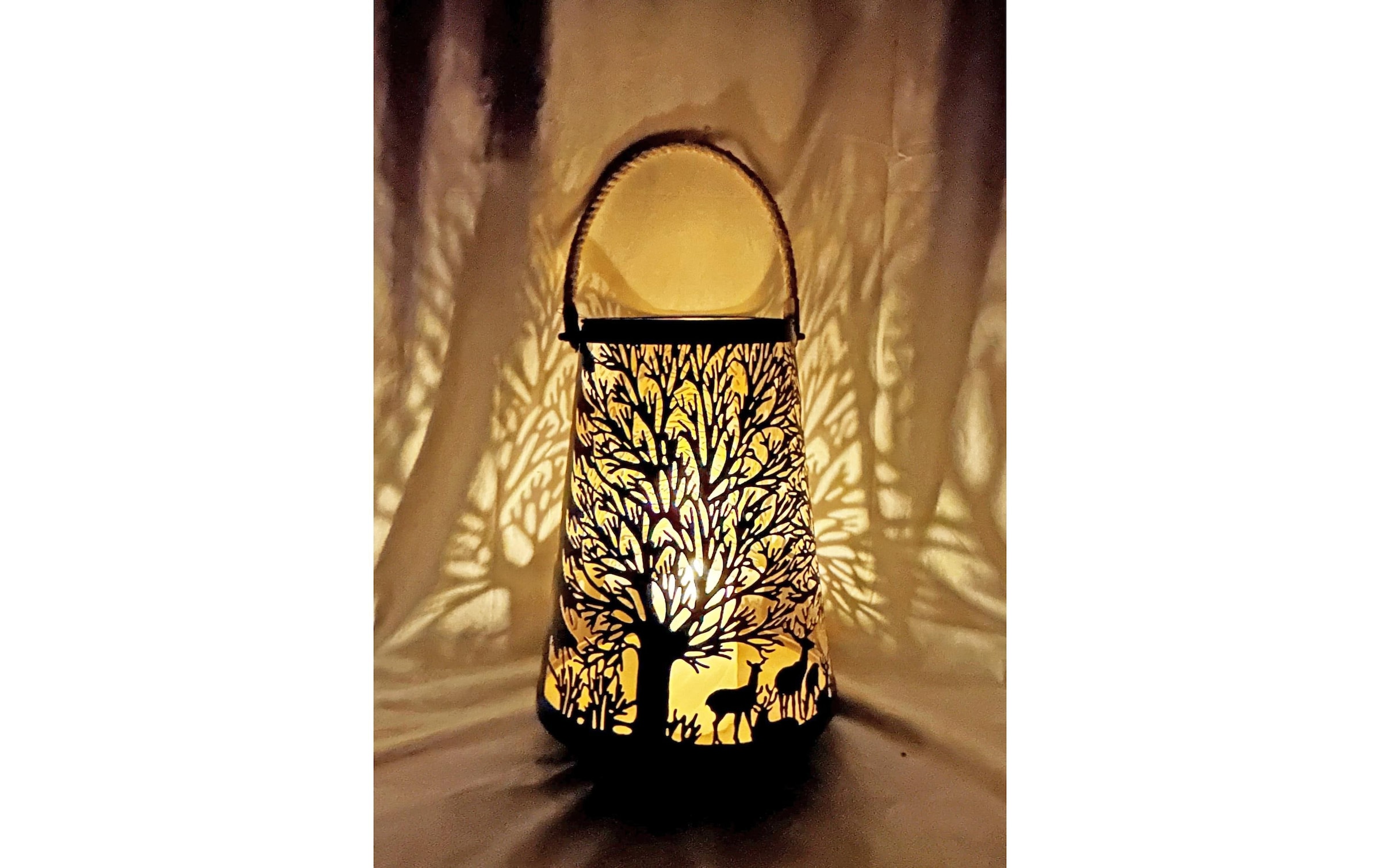   Laterne »Dameco Forest 41 cm Gold/Schwarz«