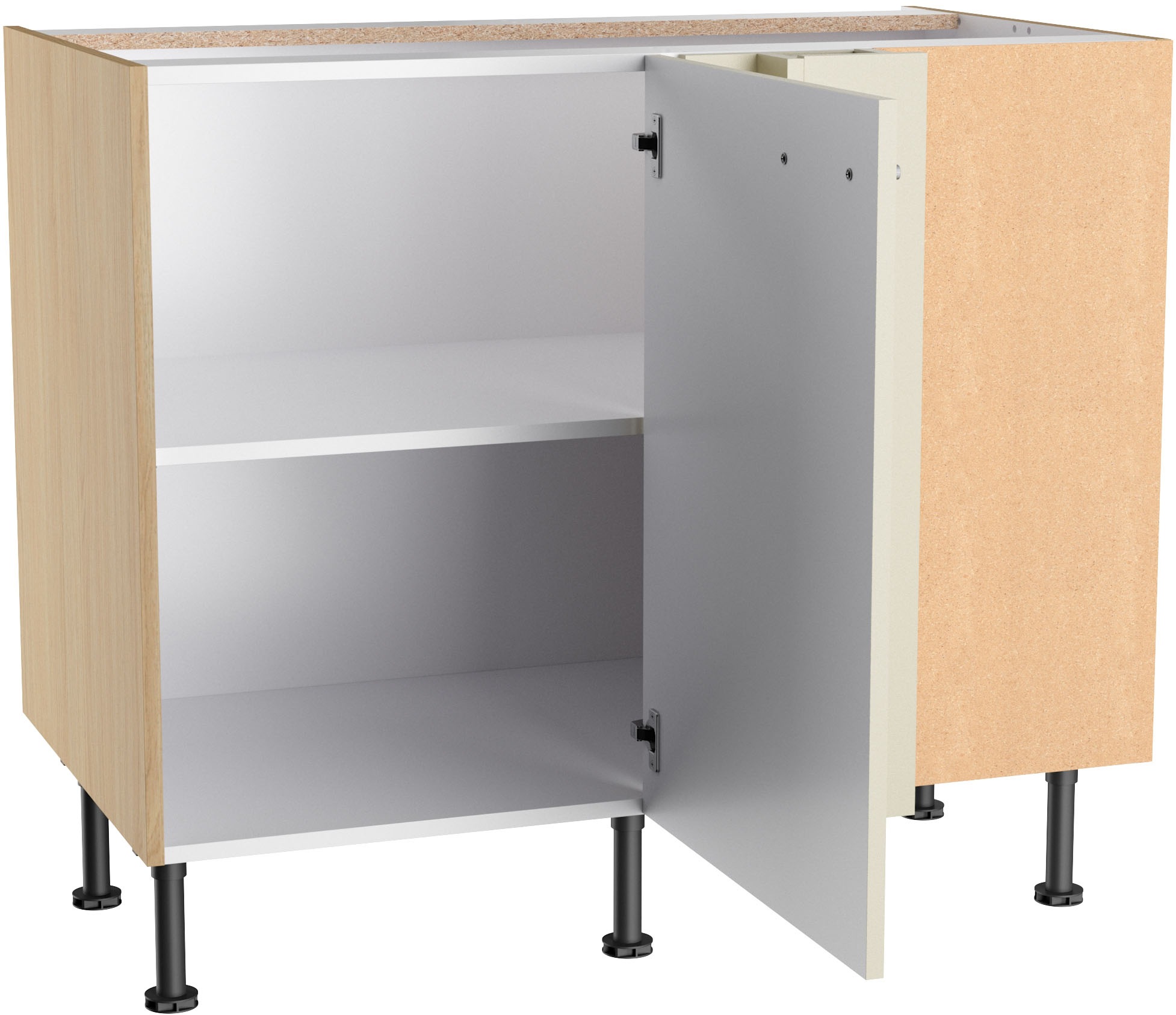 KOCHSTATION Eckunterschrank »KS-Lucy« Breite 100 cm, mit  1 Tür, Soft-Close, höhenverstellbare Füsse