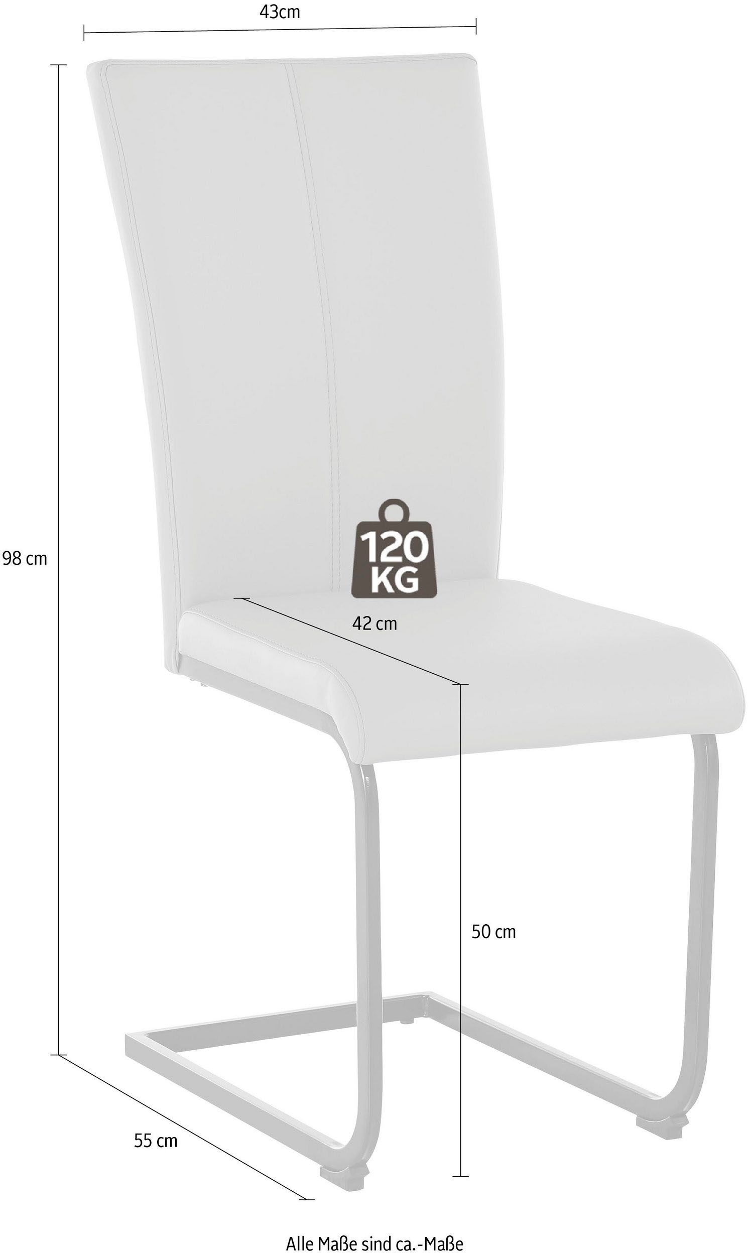 GOODproduct Chaise cantilever »Oliver« () 2 cuisStuhl belastbar bis 120 Kg