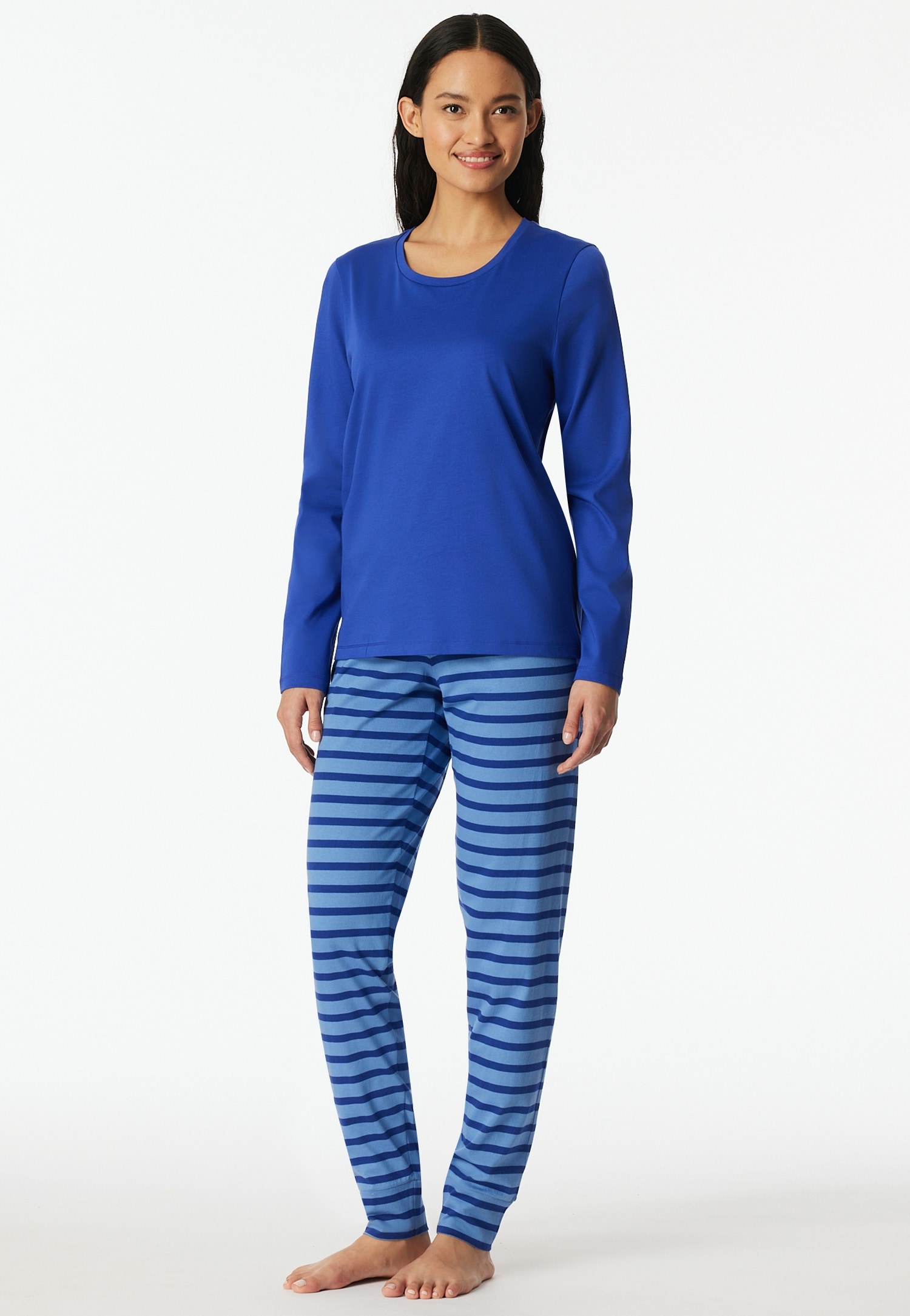 Schiesser Pyjama »Casual Essentials« 2 pièces mit eingefasster, runder Halsausschnitt