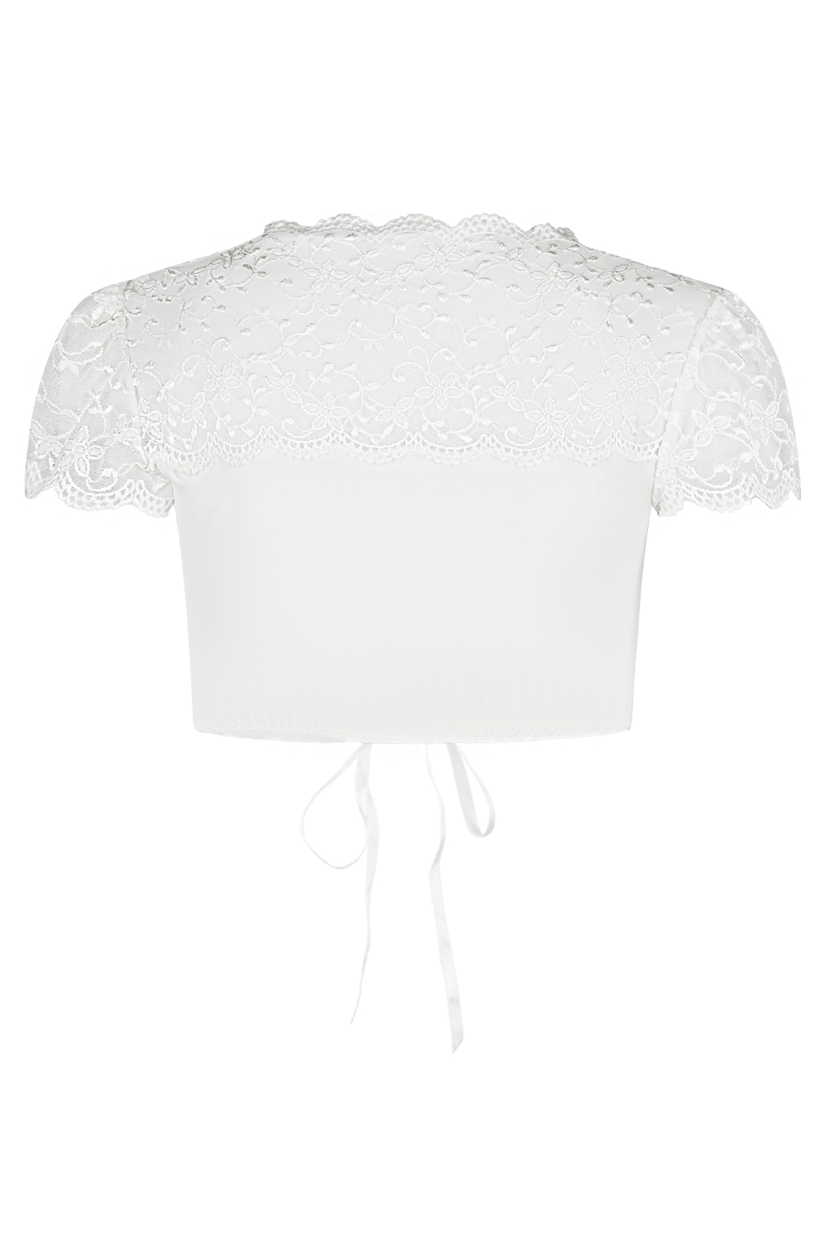 Nina Von C. Dirndlbluse mit herzförmigem Ausschnitt, Spitze, bauchfrei, Kurzarm