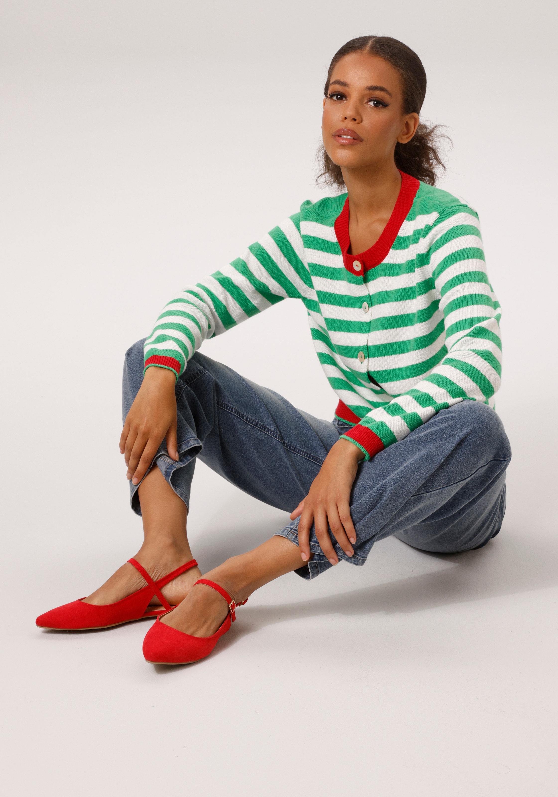 Aniston CASUAL Veste en tricot im trendigen Streifen-Dessin - NEUE KOLLEKTION