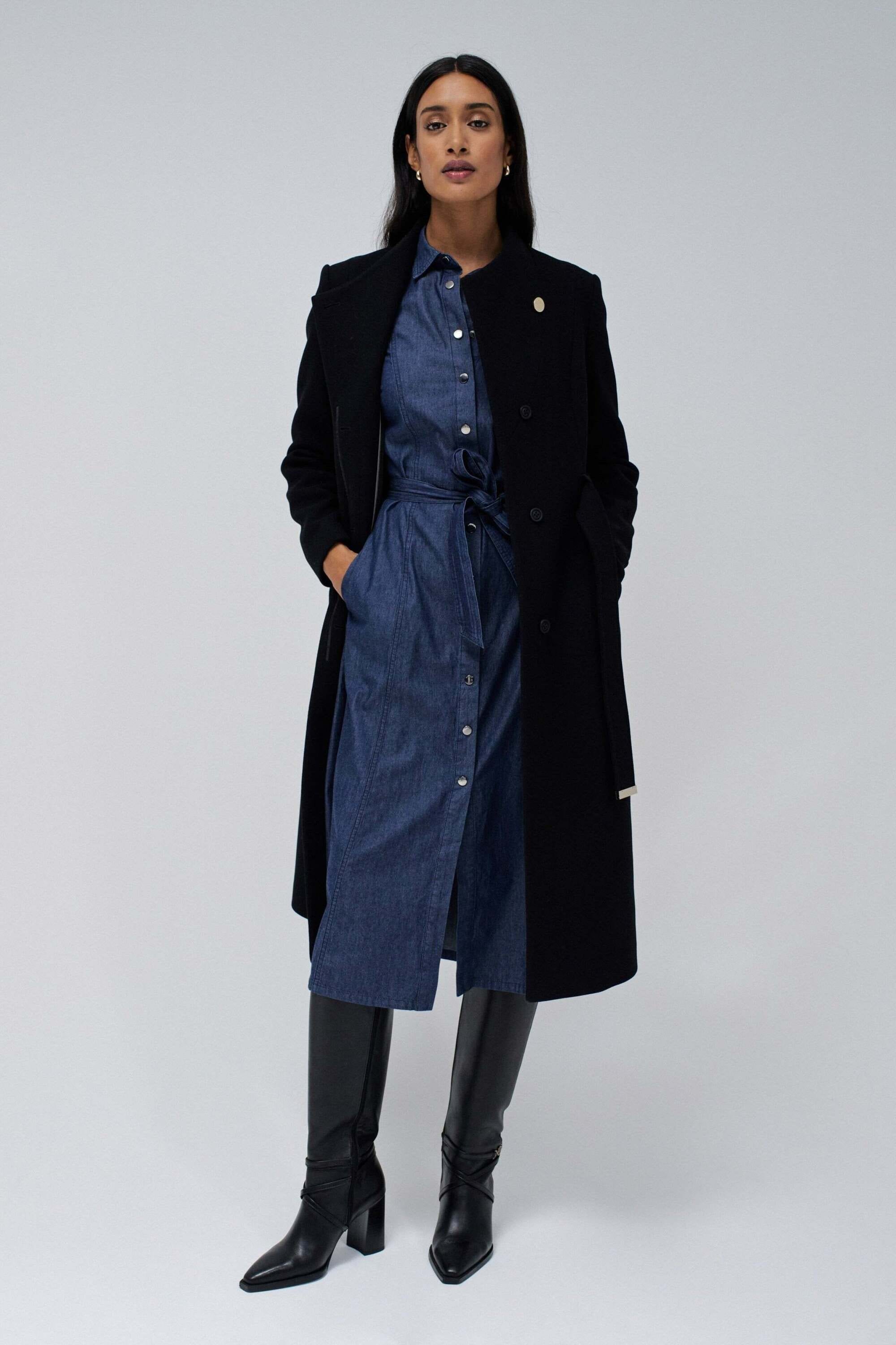 Salsa Veste en laine »Salsa Jeans Wollmantel Long Wool Peacoat With Belt«