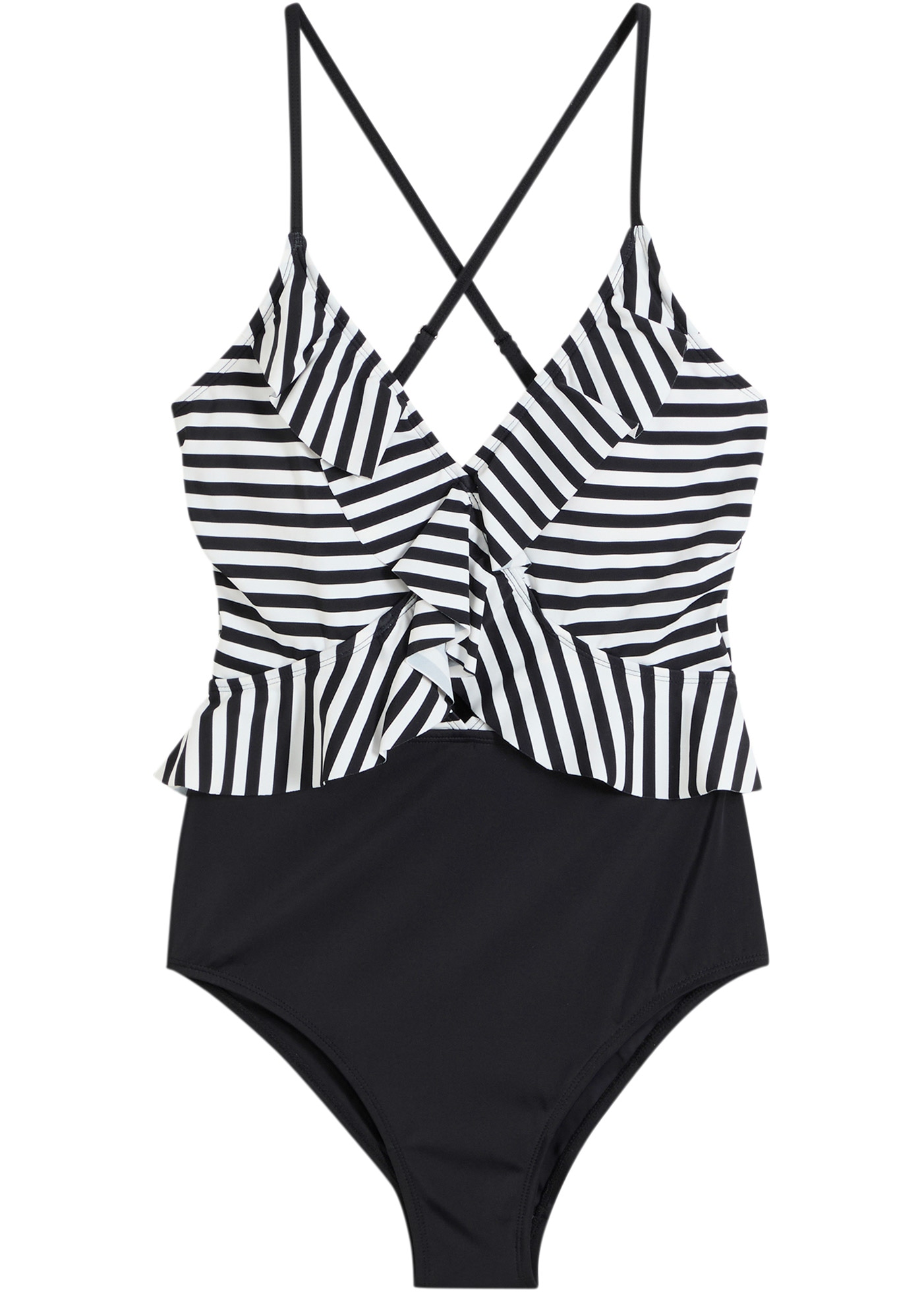 bonprix Maillot de bain »Badeanzug mit Volant« bequeme Passform, sportlicher Stil, mit Volant-Detail