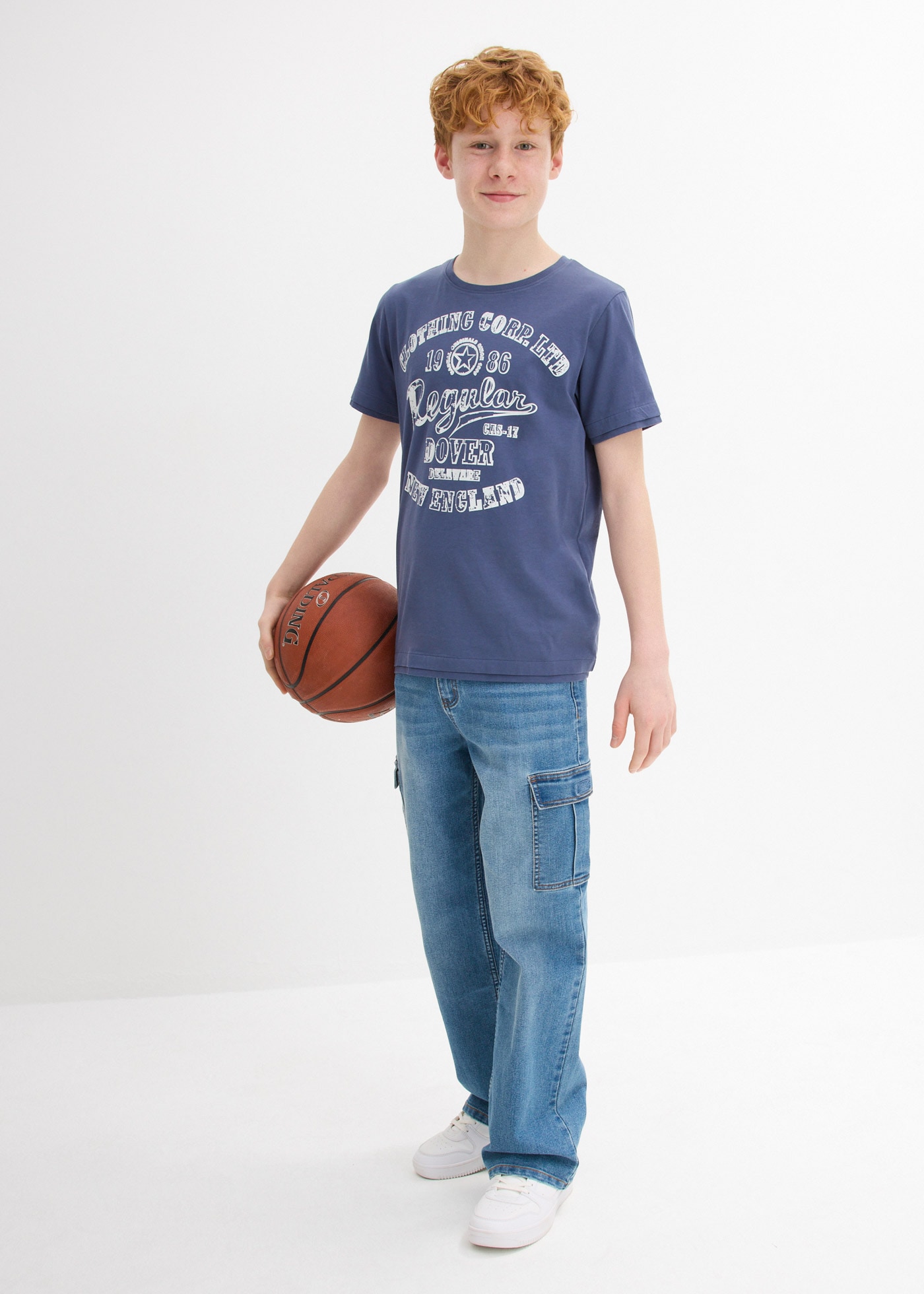 bonprix T-shirt Paquet, 2 cuis bequeme Passform, Kurzarm-Design, aus reiner Baumwolle