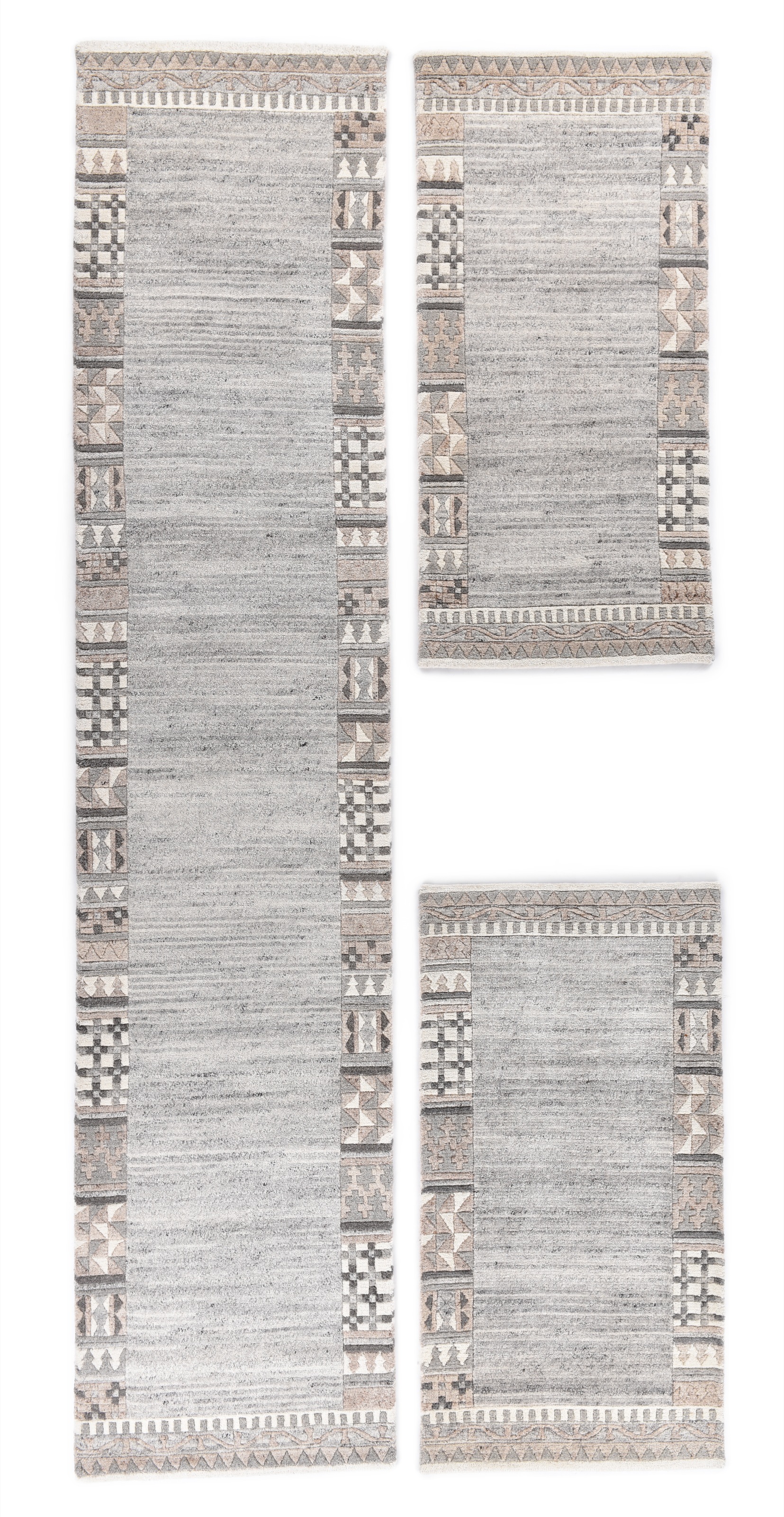 THEKO Bordure de lit »Royal Natur 6030« Höhe 14 mm 3 cuis tlg. reine Wolle, handgetuftet, mit Bordüre