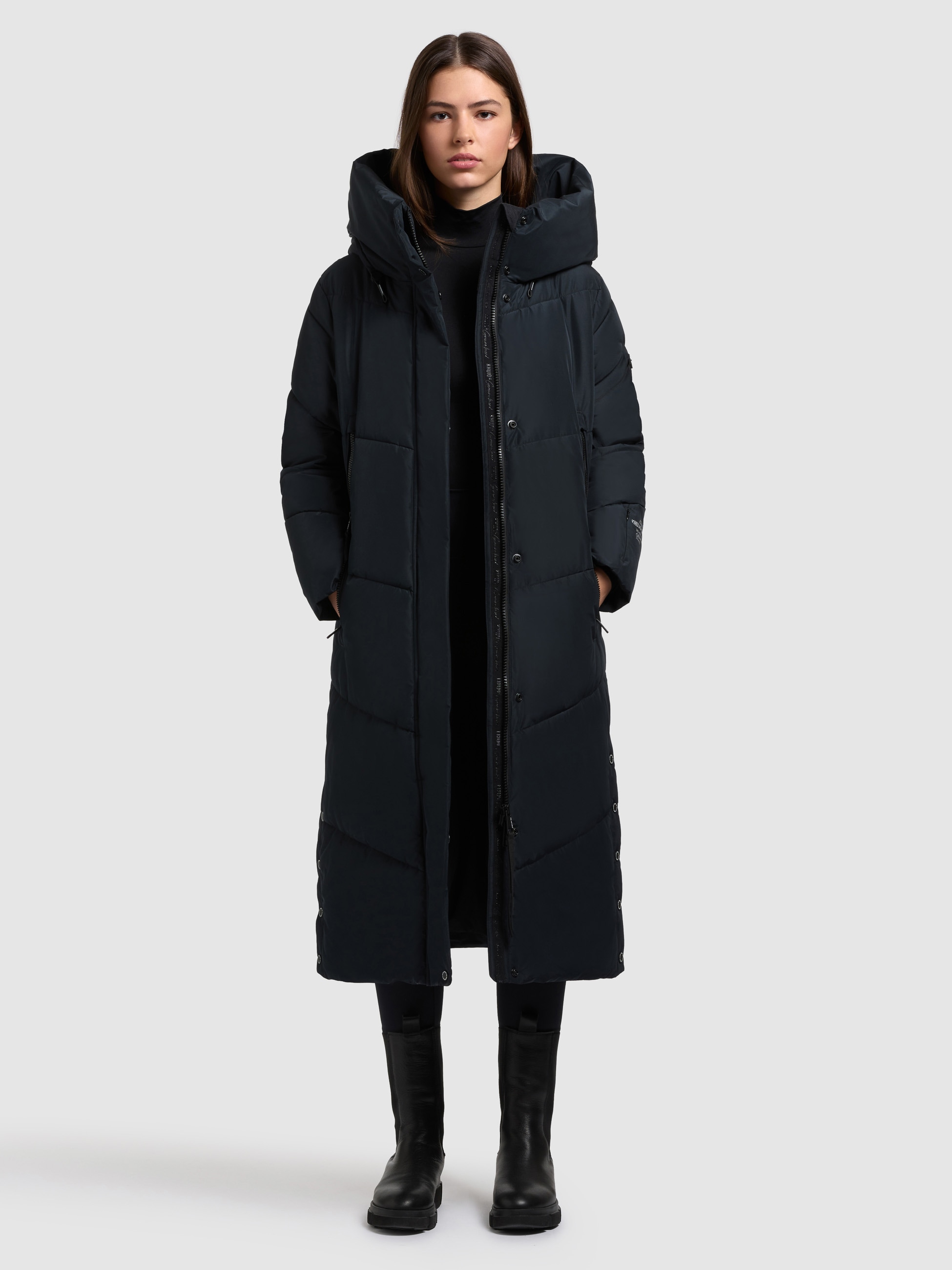 khujo Steppmantel »PULSET MATT« grosse Kapuze, Reissverschlusstaschen