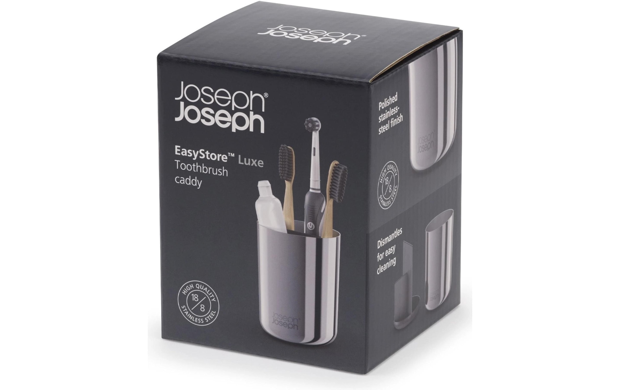 Joseph Joseph Zahnbürstenhalter »EasyStore Luxe« Zahnbürstenablage aus Edelstahl