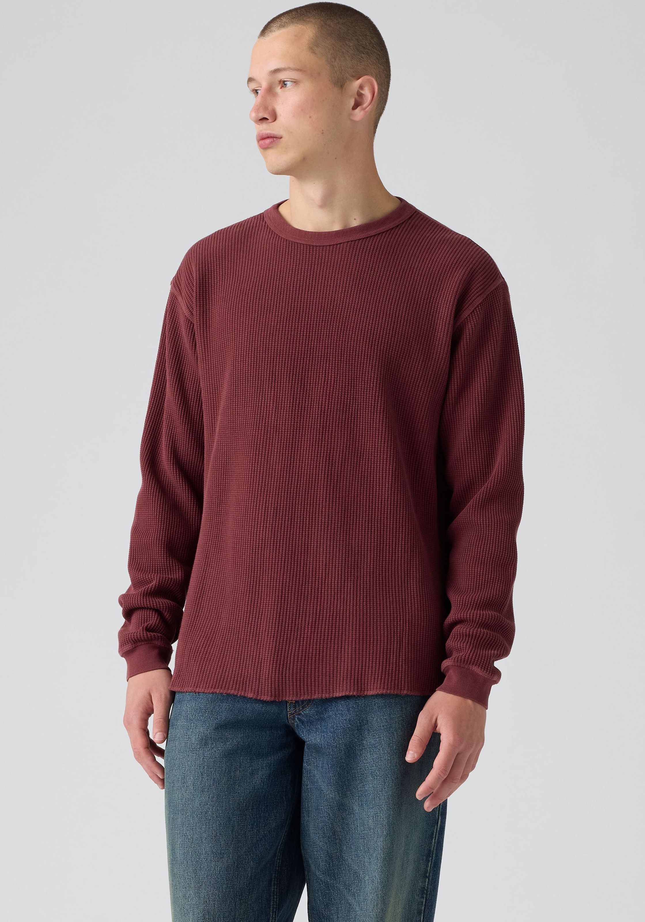 Levi's® T-shirt à manches longues motif en nid d'abeille