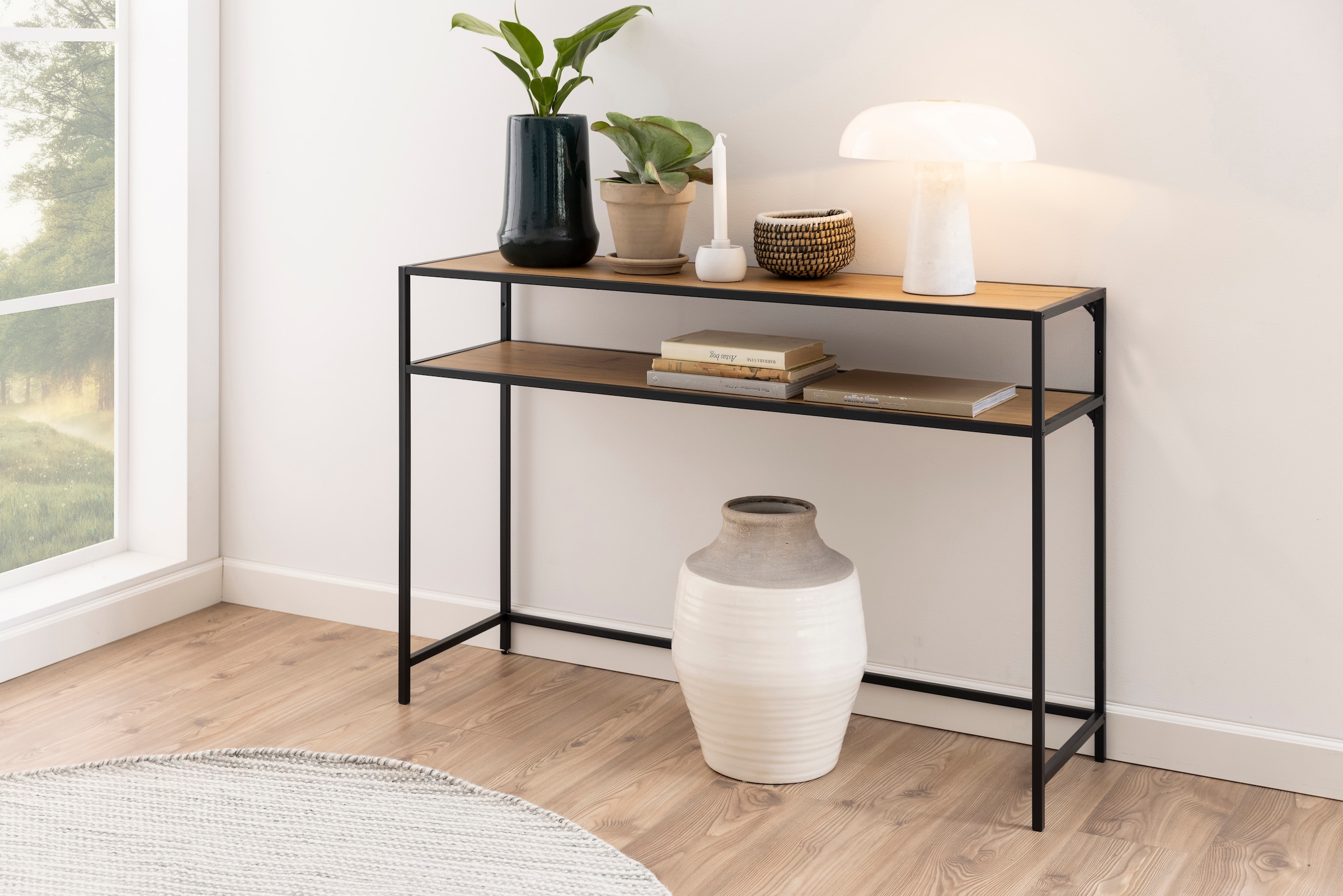 ACTONA GROUP Table console Structure métallique et 1 tablette, largeur 120 cm, autres variantes disponibles