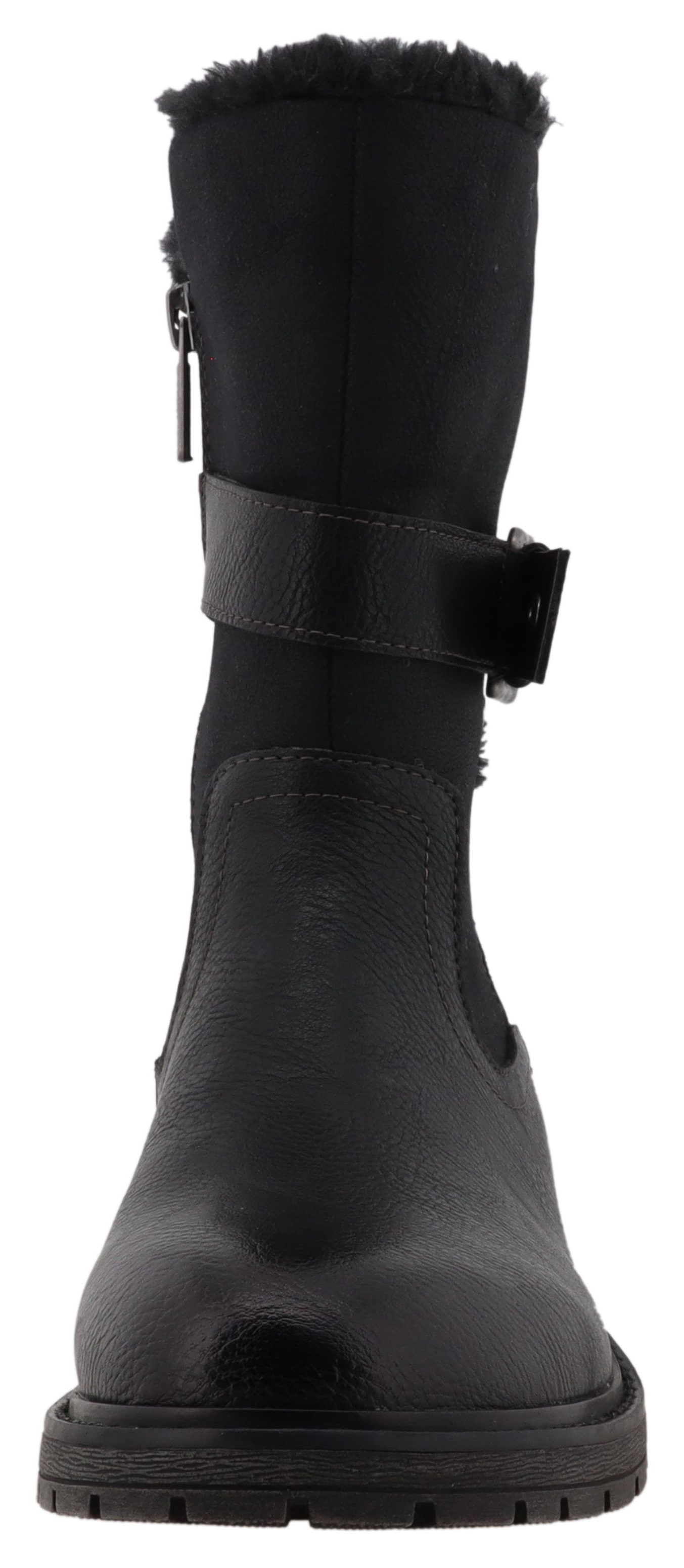 Mustang Shoes Bottes d'hiver »Bienke«  bottes biker avec talon bloc et lanières décoratives