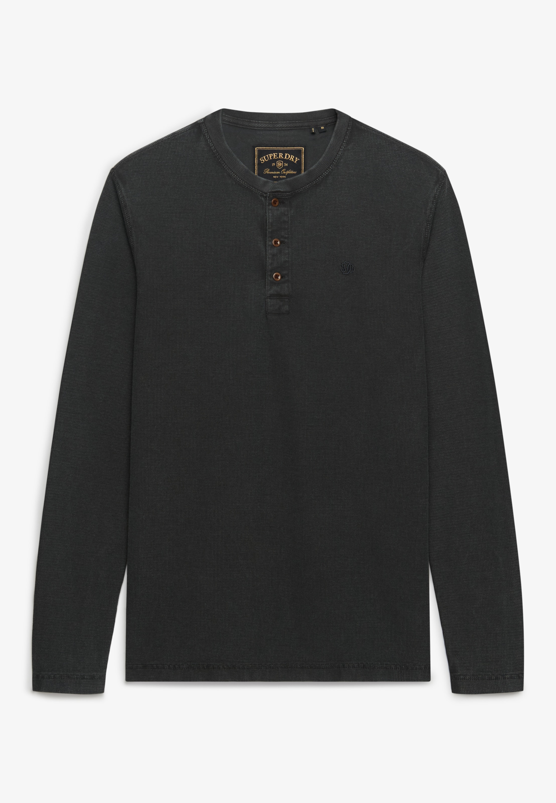 Superdry T-shirt à manches longues »WAFFLE LONG SLEEVE HENLEY TOP« Baumwolle, relaxed fit