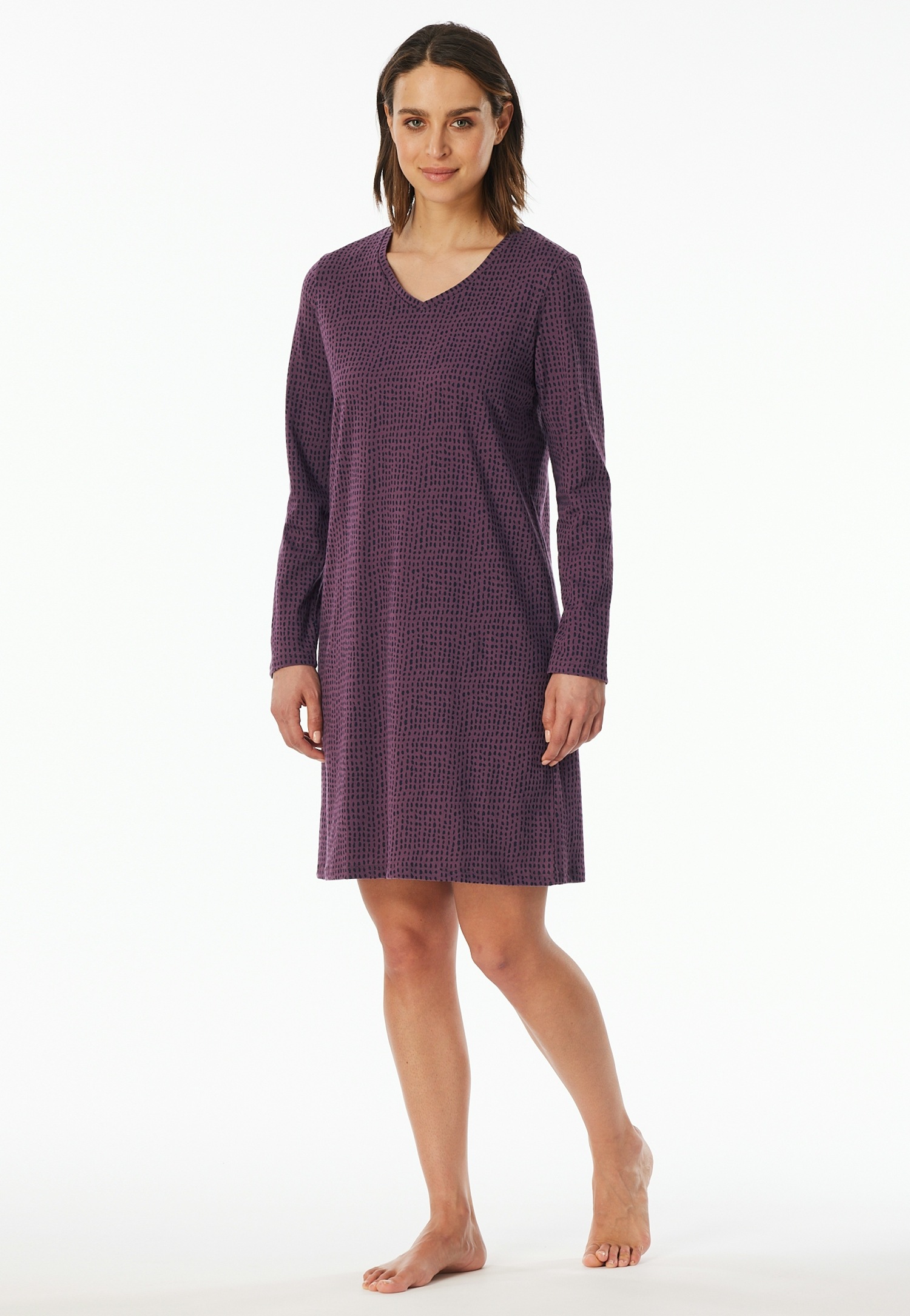 uncover by SCHIESSER Chemise de nuit »Uncover Nightwear« 0,  Baumwolle, Single Jersey-Qulität, V-Neck, weich, atmungsaktiv