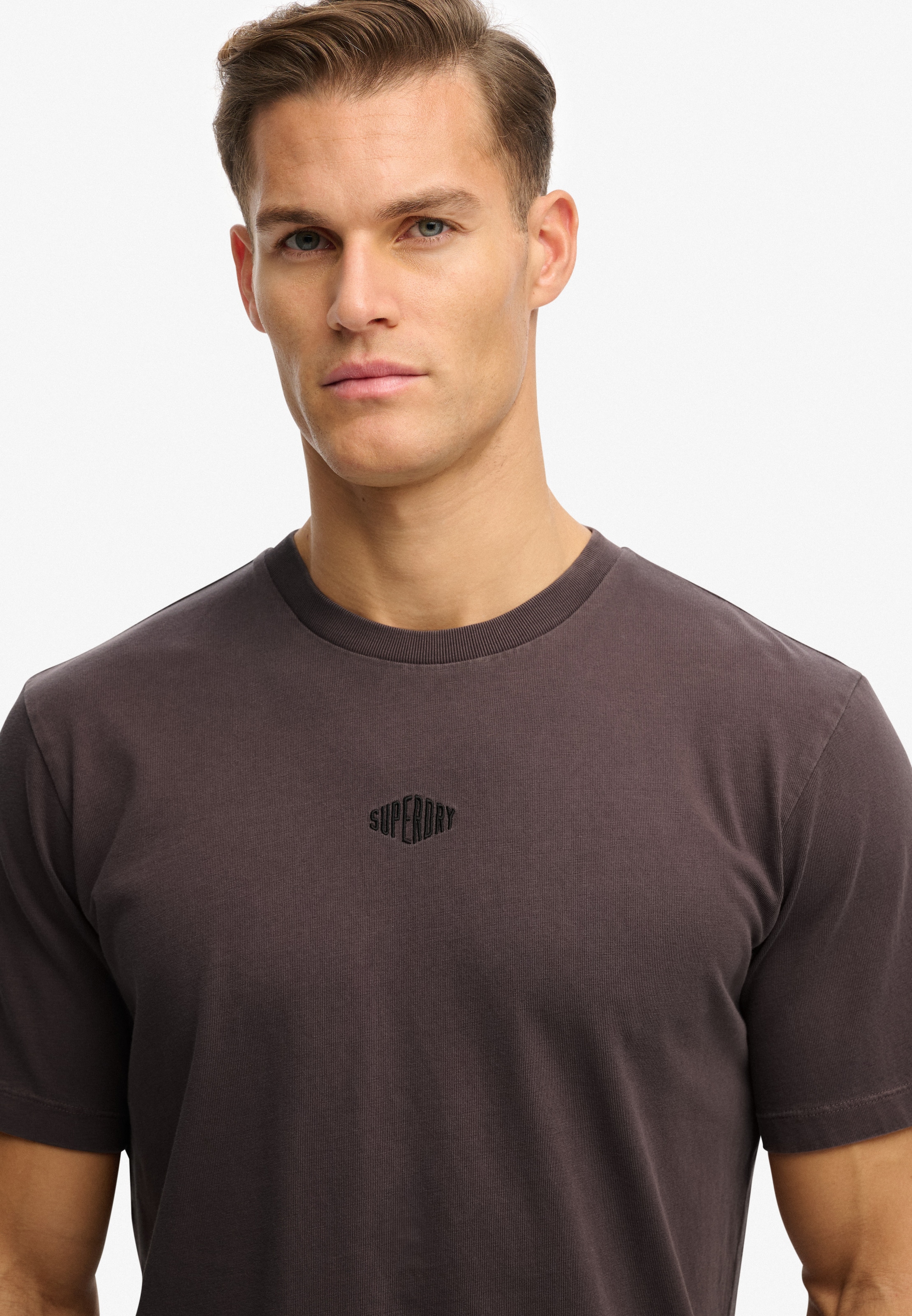 Superdry Shirt à col rond »MICRO LOGO TSHIRT« mit Micro-Marken-Logo