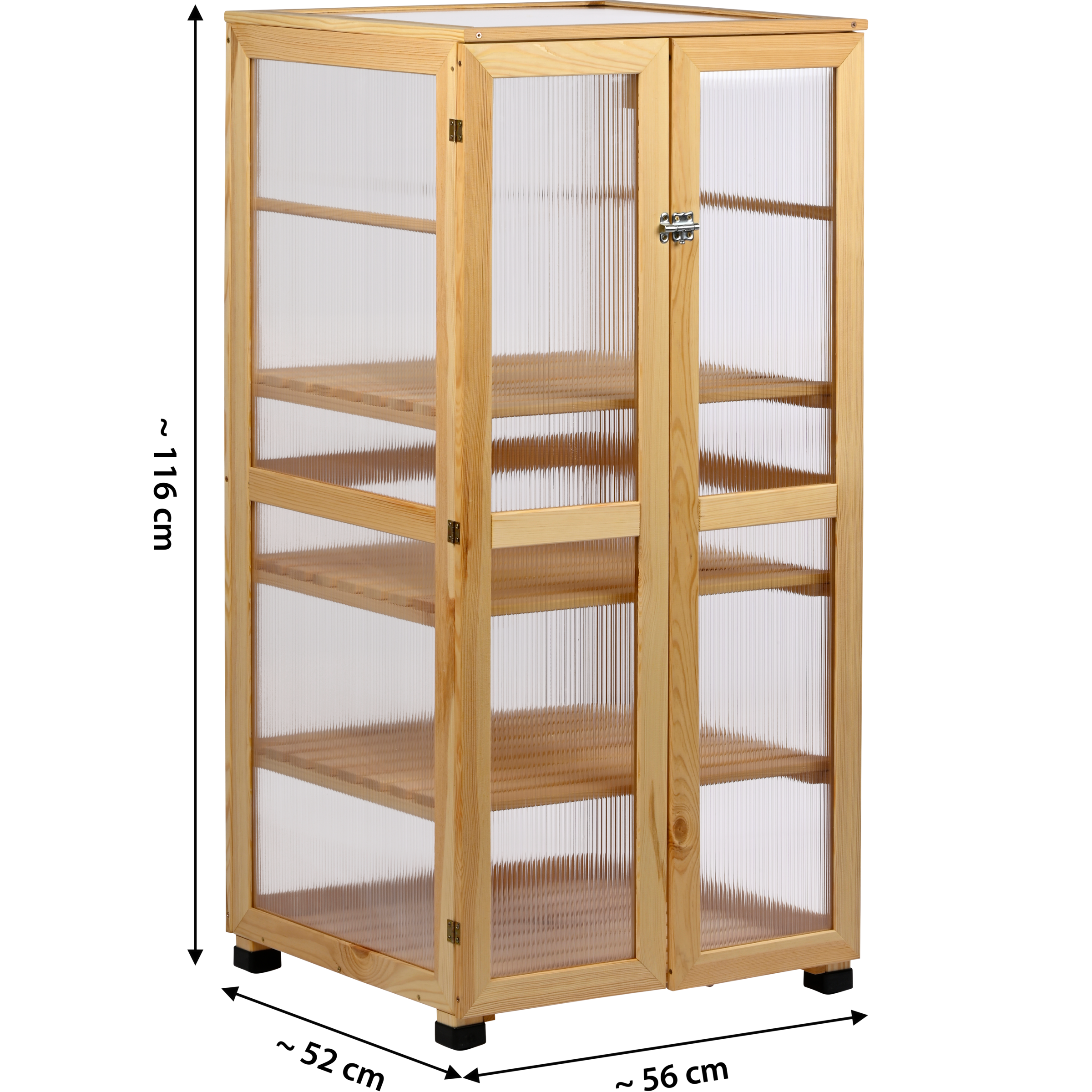 dobar Pot de culture »Dome« grosser Anzuchtschrank aus FSC®-zertifiziertem Kiefernholz