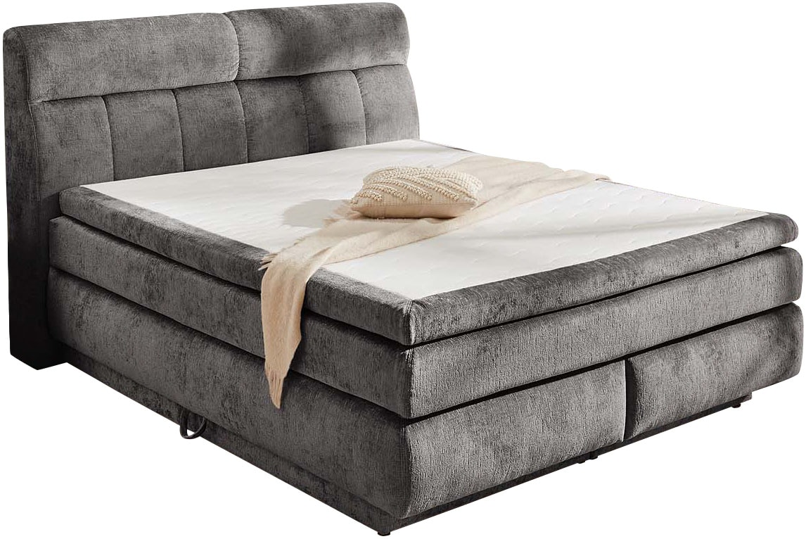Jockenhöfer Gruppe Lit boxspring »Queen, inklusive Strauraum/Bettkasten« matelas TTFK 7 zones, surmatelas KS, différents degrés de fermeté au choix