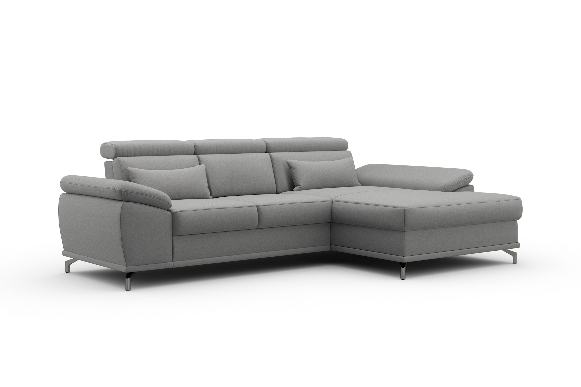 sit&more Ecksofa »Cabrio L-Form, B: 295 cm, mit Sitztiefen-, Arm- & Kopfteilverstellung« 2 Nierenkissen, Federkern, optional Bettfunktion und Stauraum