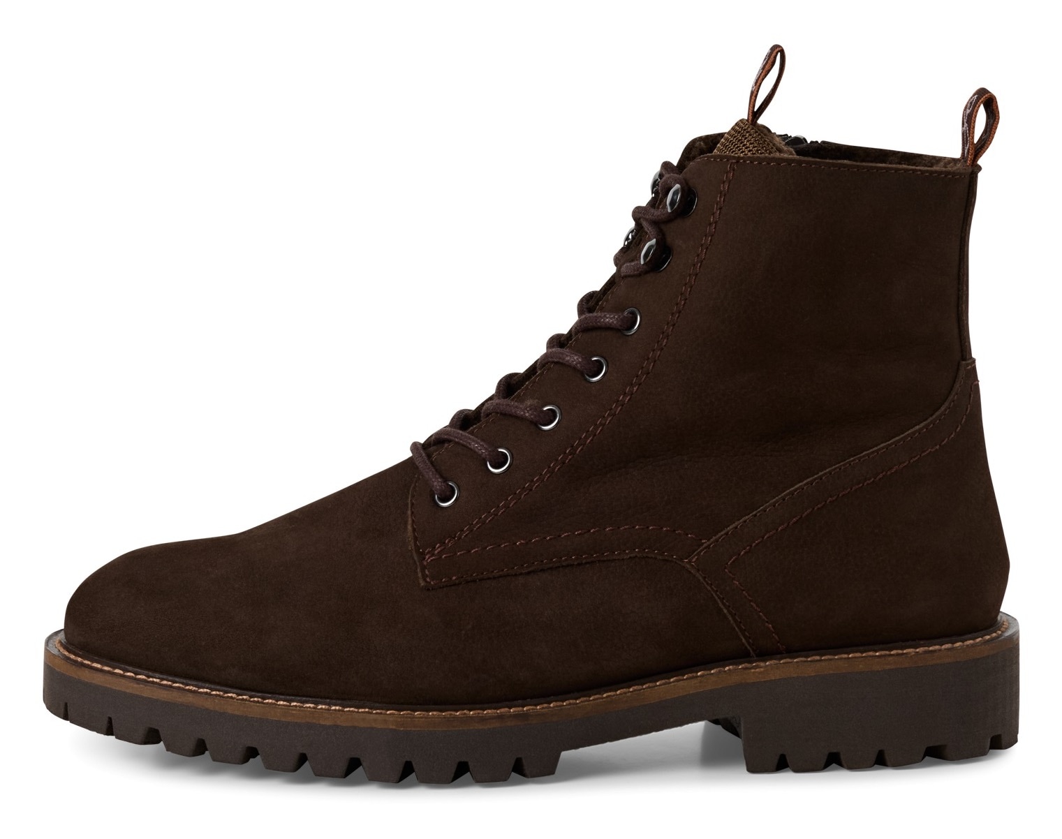 MARCO TOZZI by GMK Bottines à lacets  talon bloc, bottine à lacets avec fermeture éclair intérieure pratique