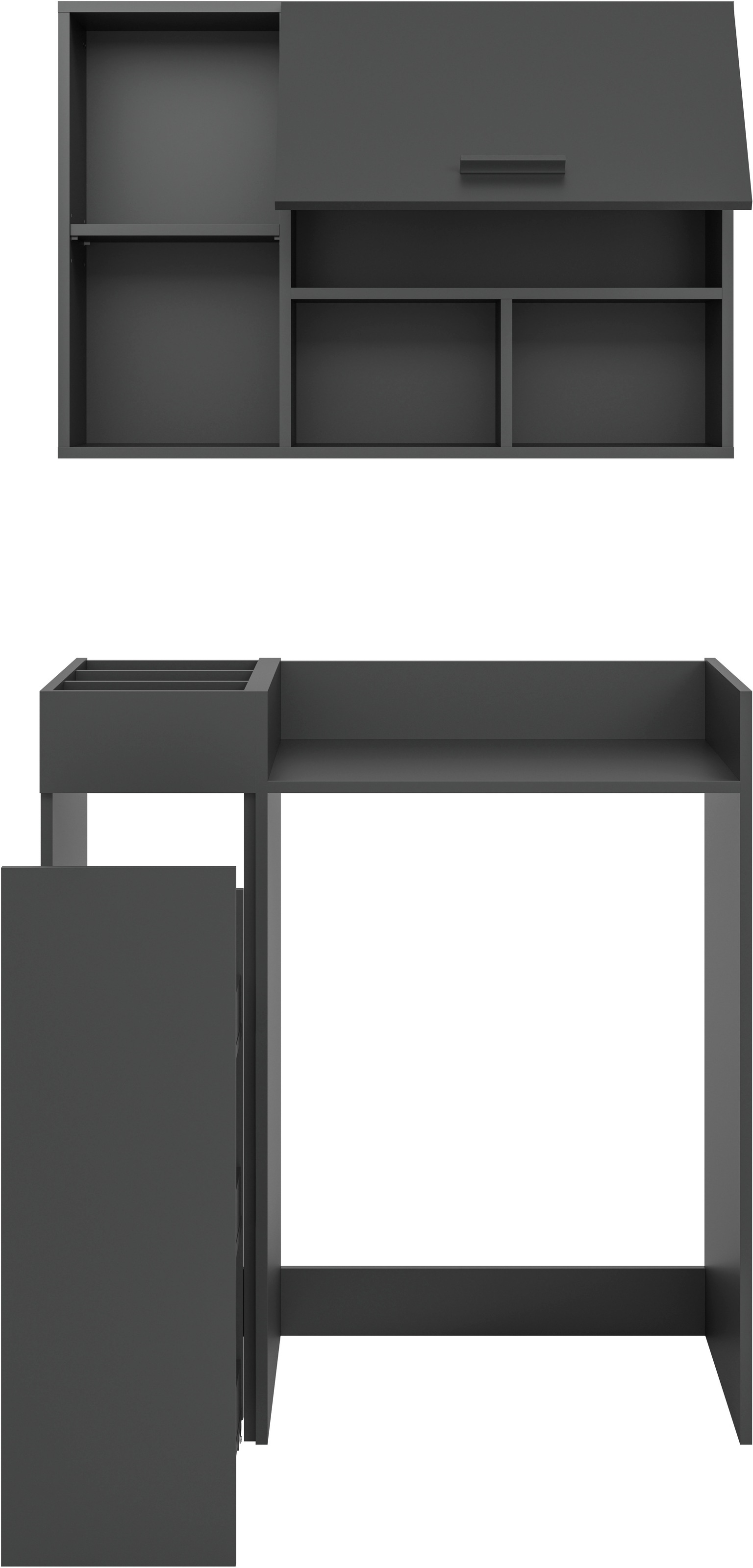welltime Badmöbel-Set »FALAS,  3-teilig, Hauswirtschaftsraum Set, Breite 95 cm« Set, bestehend aus: Waschmaschinenumbauschrank, Standregal & Hängeschrank, 3 Stk. tlg.