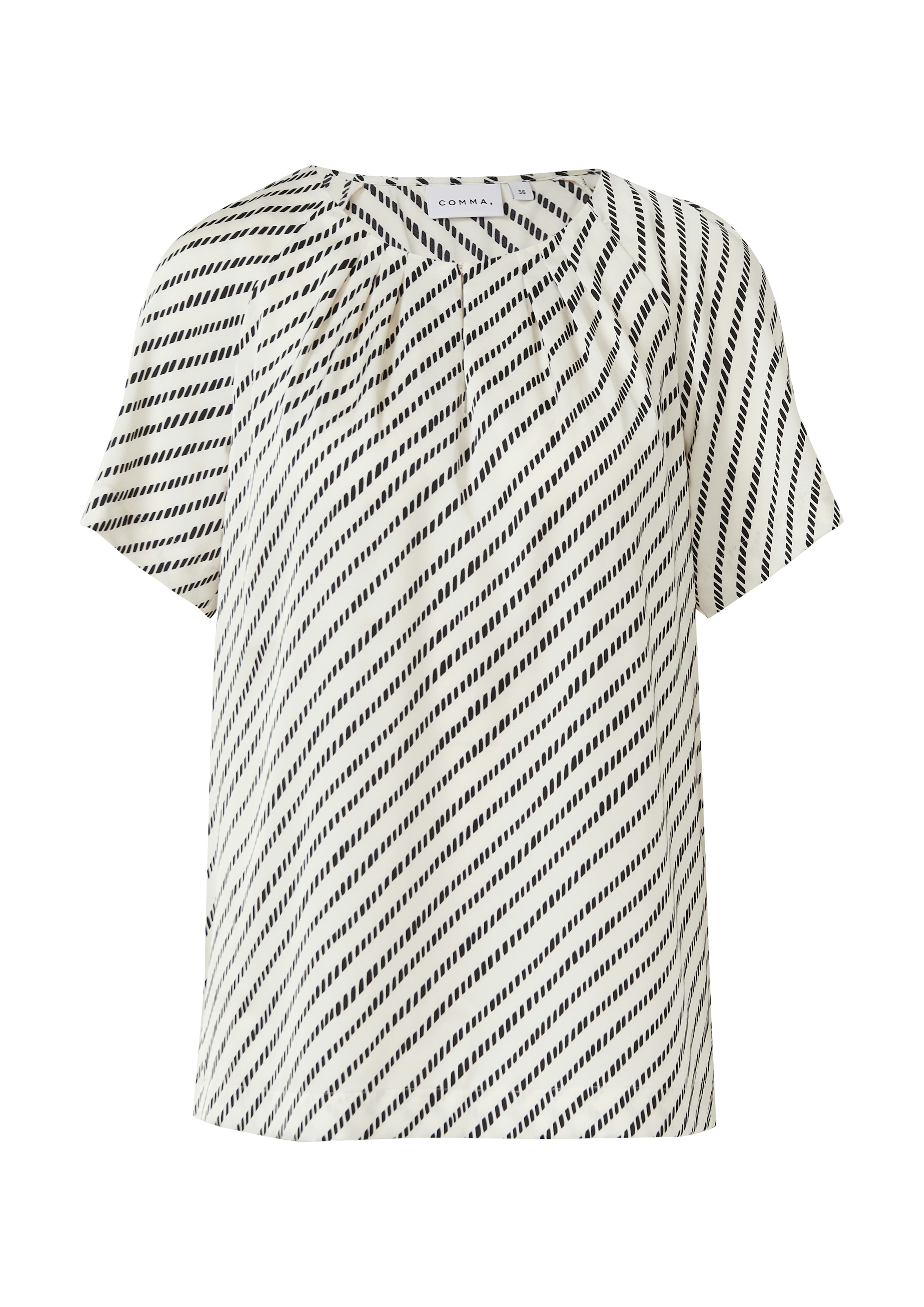 Comma Chemisier à chemise mit Streifen Muster