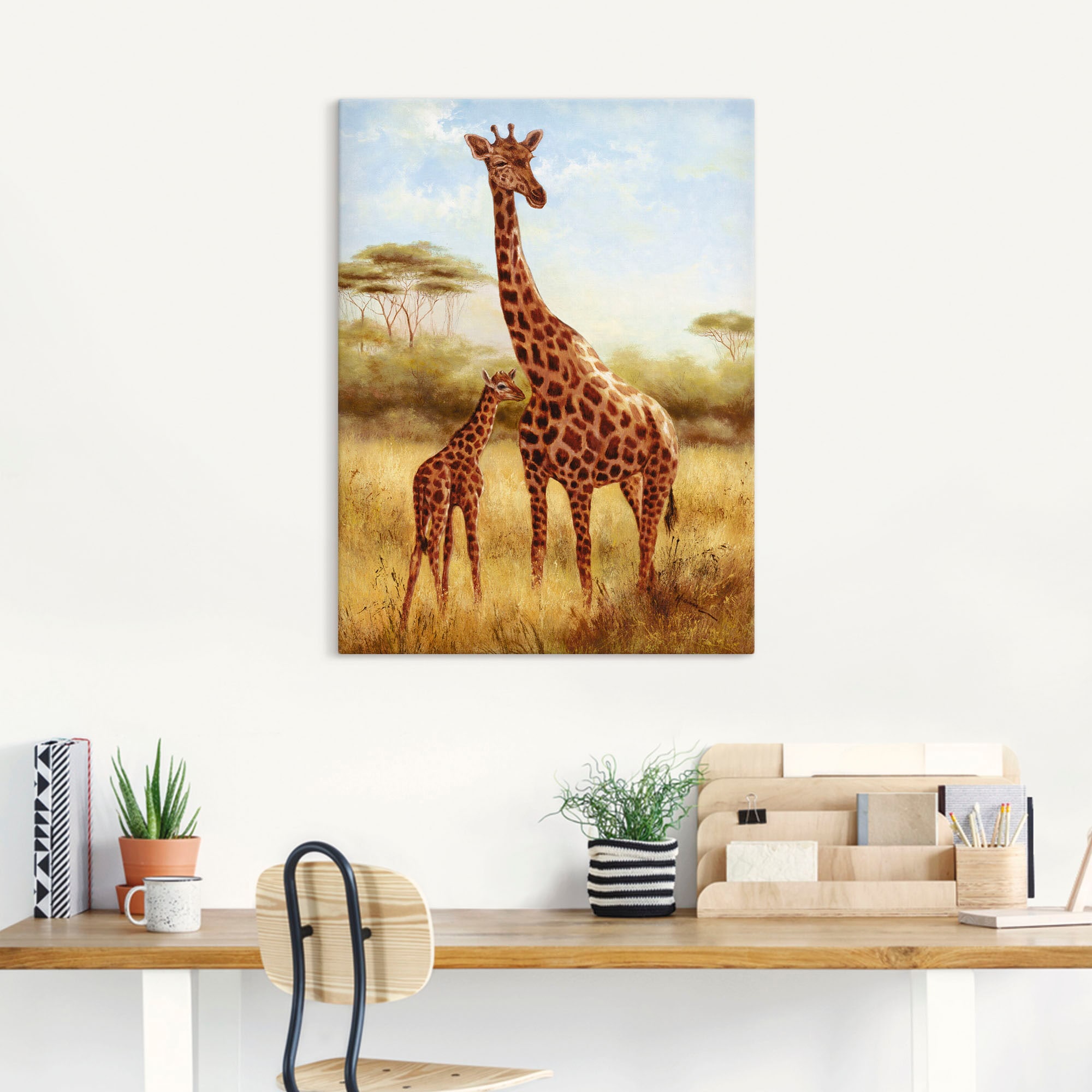 Artland Tableau sur toile »Giraffe« 1 cuis tlg. auf Holzrahmen gespannt