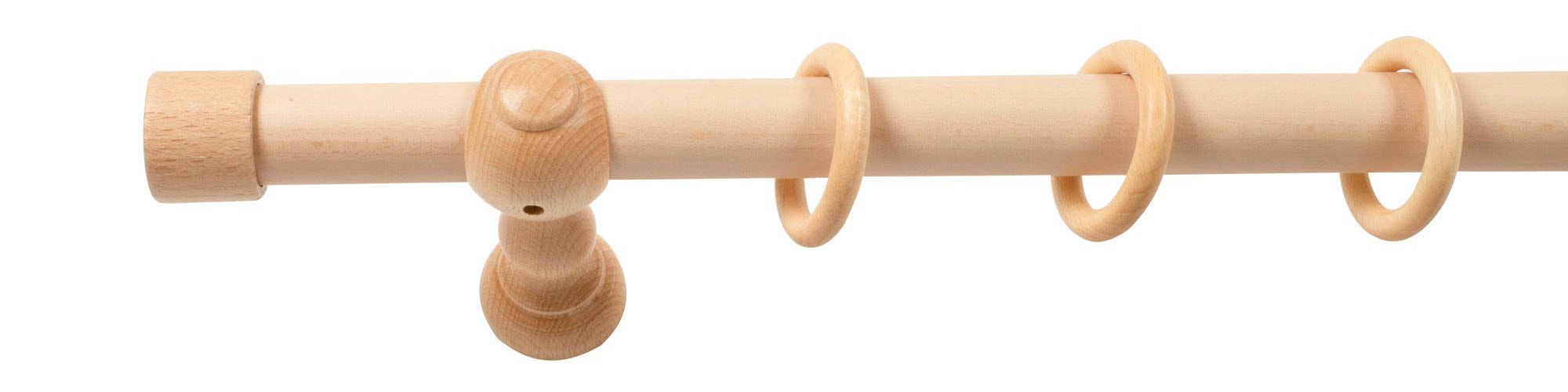 SN DECO GROUP Gardinenstange »Cafiro« 1 läufig-läufig Fixmass 28 mm, Holz, verschiedene Längen und Farben, Komplettset