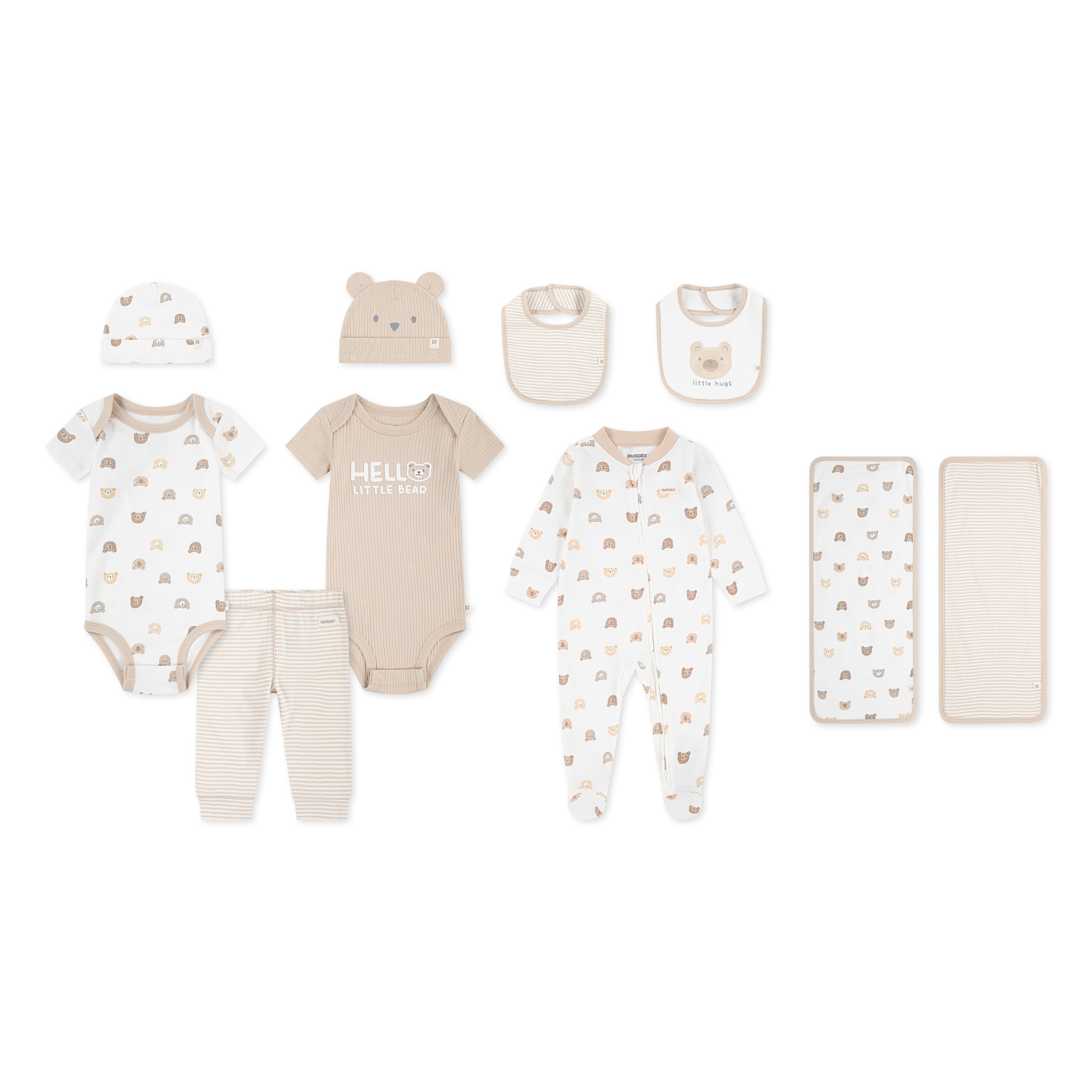 HUGGIES babywear Set cadeau pour nouveau-né »HGHN 10PC GIFT BOX SET«, 10 cuis mit Bärchenmotiven
