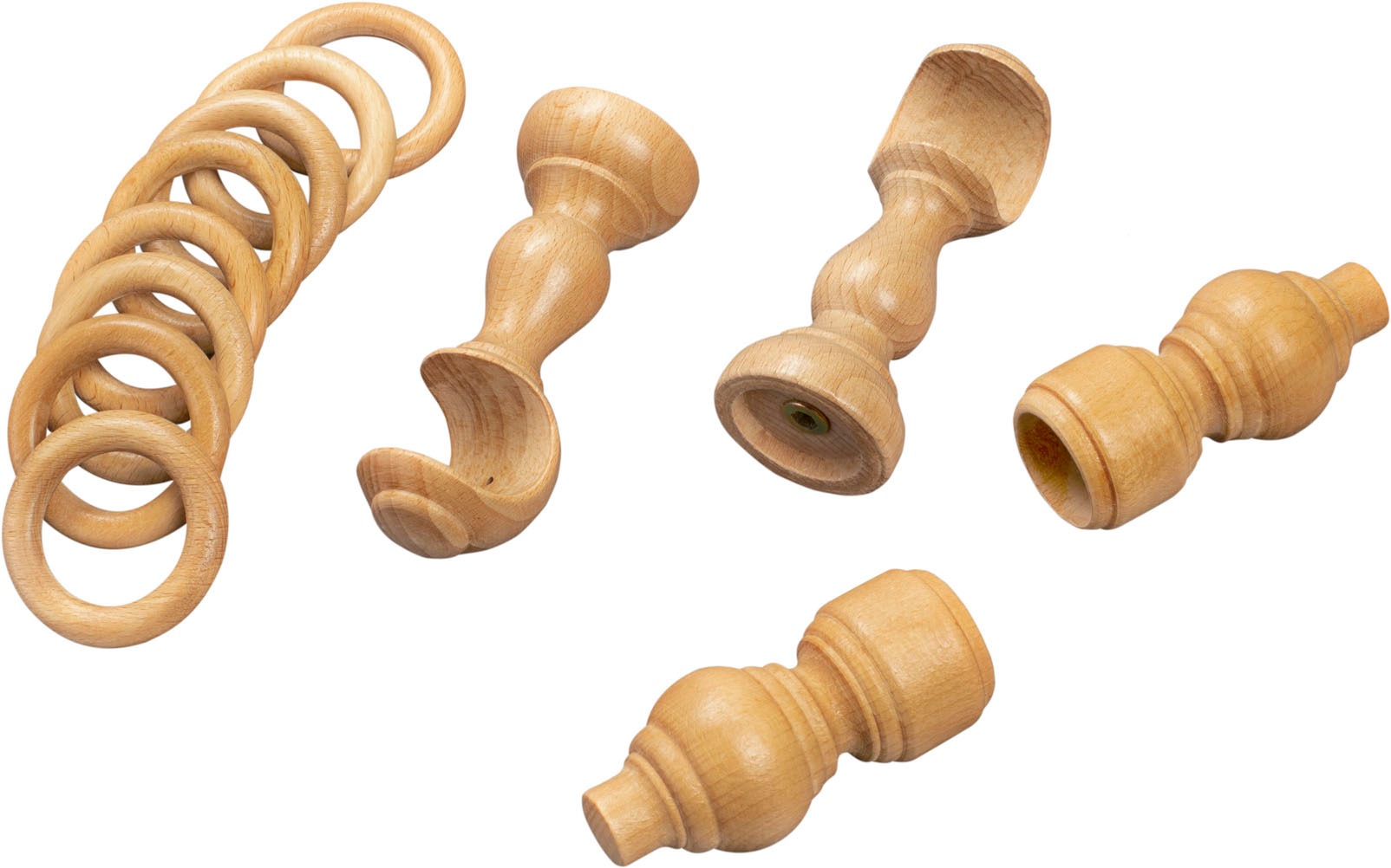 SN DECO GROUP Gardinenstange »Filigrano« 1 läufig-läufig Fixmass 28 mm, Holz, verschiedene Längen und Farben, Komplettset