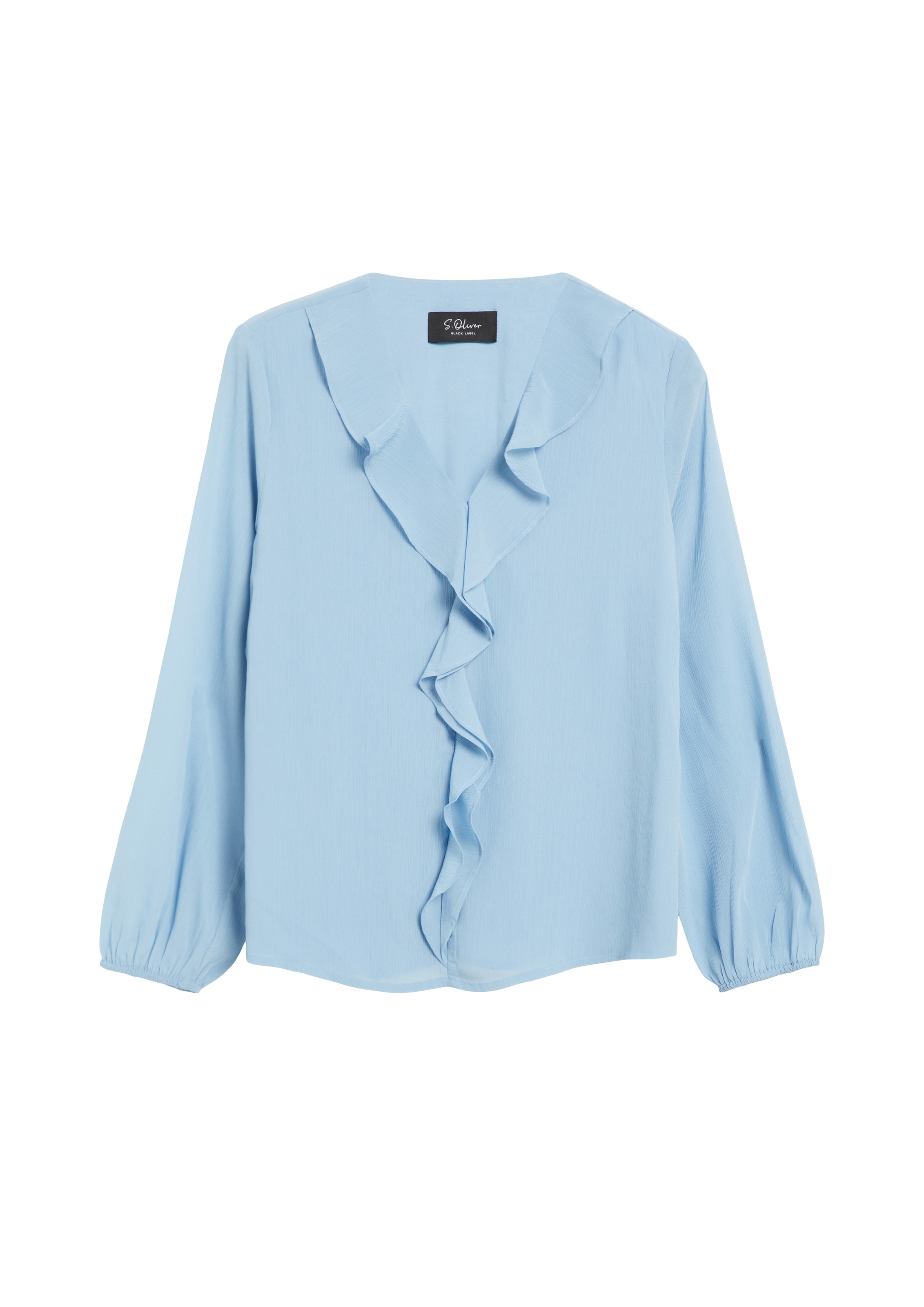 s.Oliver BLACK LABEL Blouse à manches longues avec volant décoratif au col en V