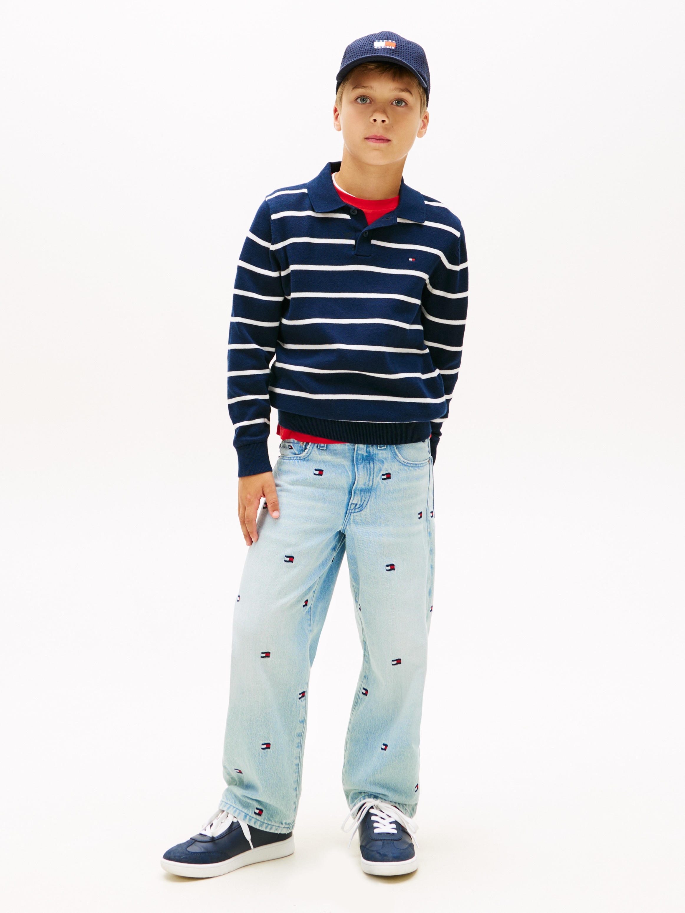 Tommy Hilfiger Strickpullover »POLO COLLAR SWEATER LS« Kinder bis 16 Jahre, regular fit