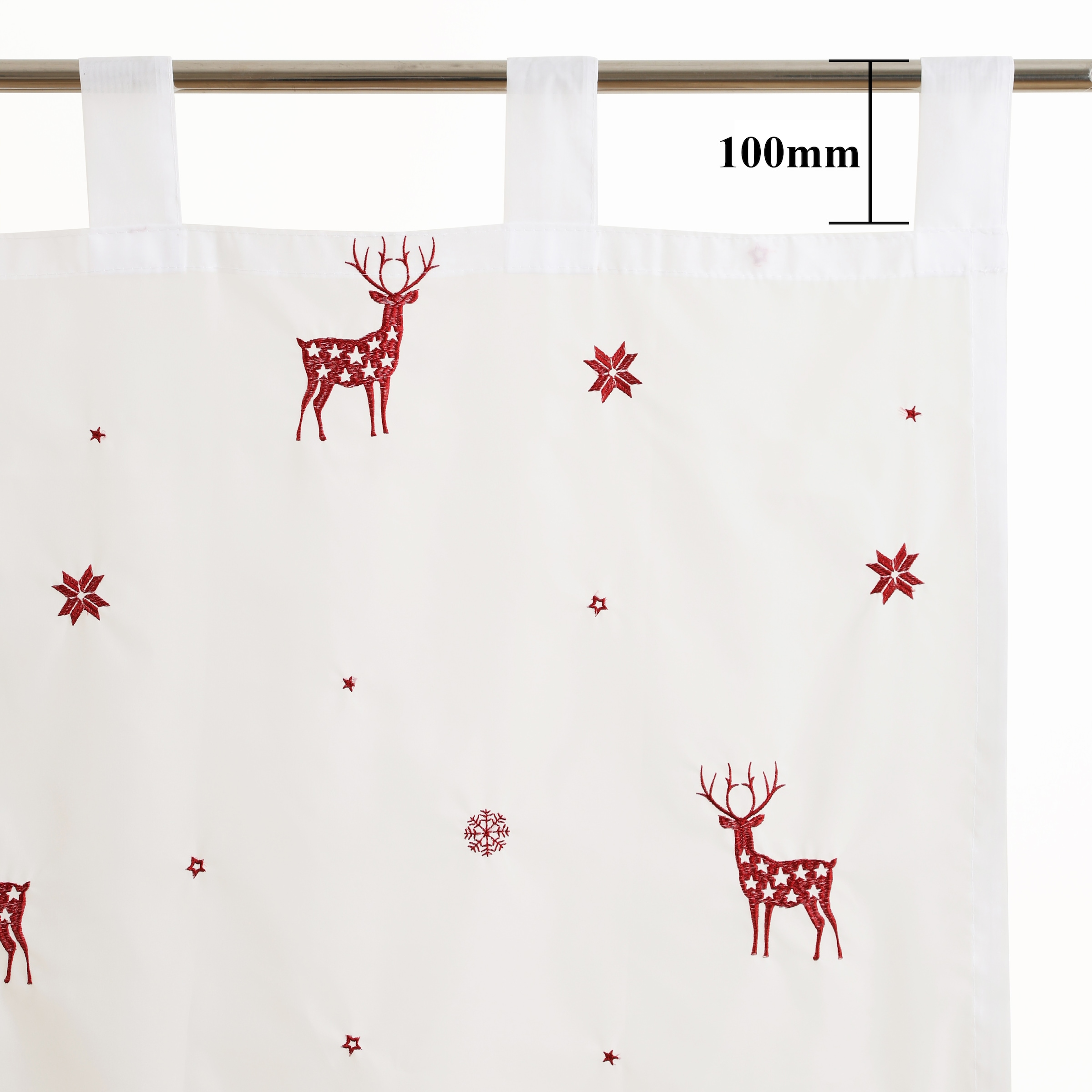 GOODproduct Rideau »Elch« Boucles 1 cuis tlg. 1 Schal, Mit Rentieren, Sternen und Schneeflocken bestickt