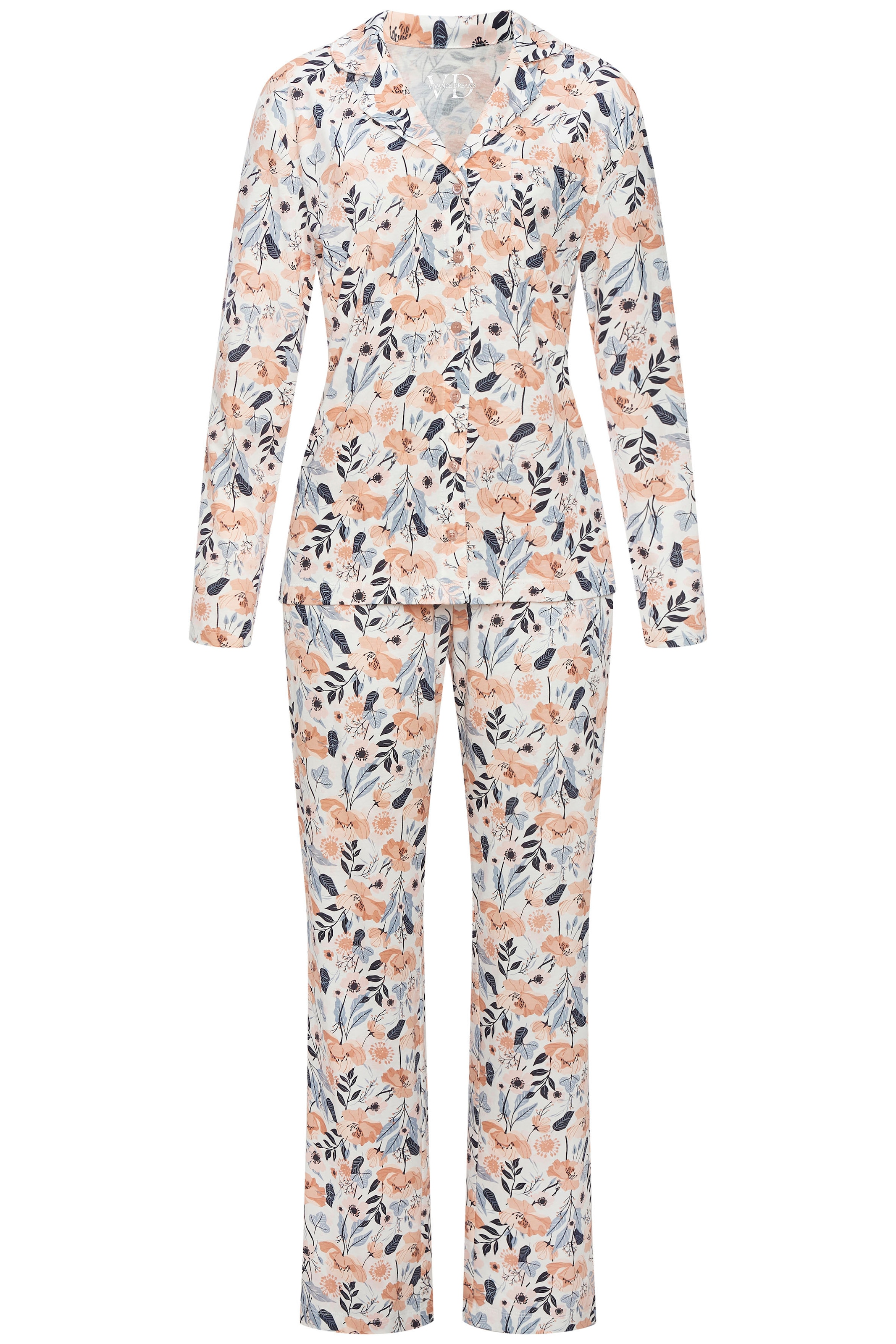 Vivance Dreams Pyjama 2 Stk. tlg., mit durchgehender Knopfleiste
