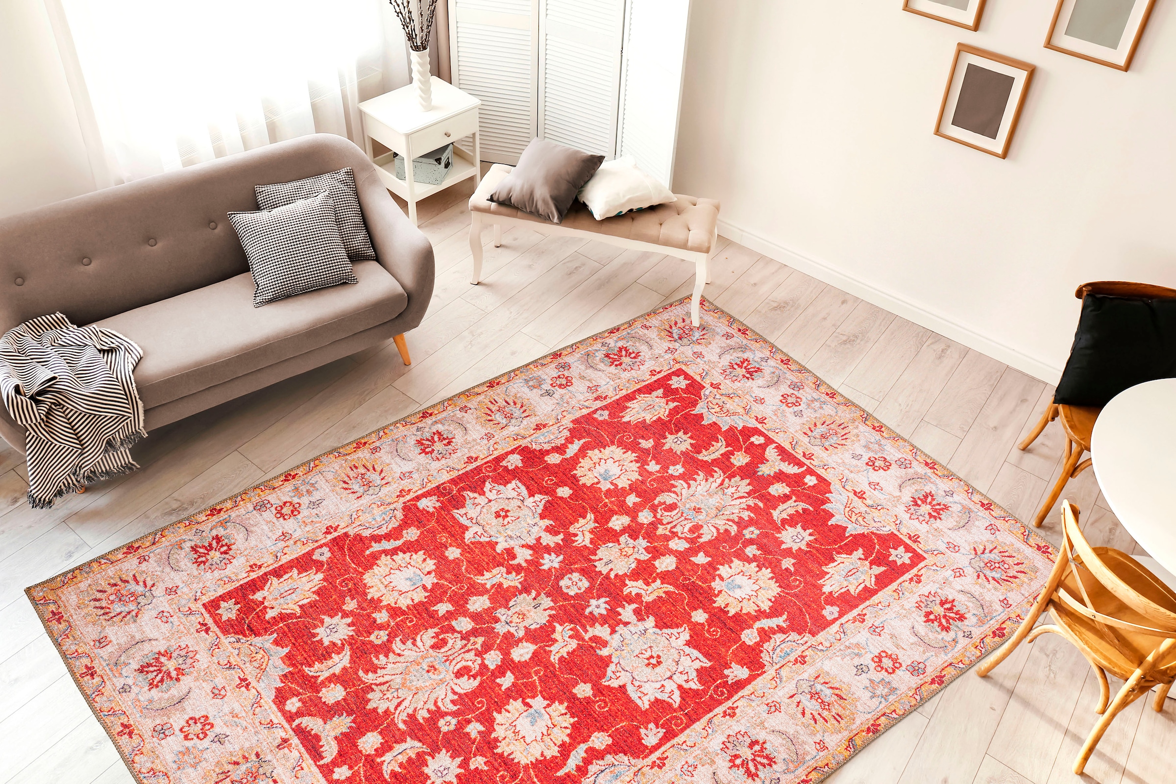 me gusta Teppich »Faye 625« rechteckig 6 mm Höhe Flachgewebe, gedrucktes Motiv, Wohnzimmer, Esszimmer