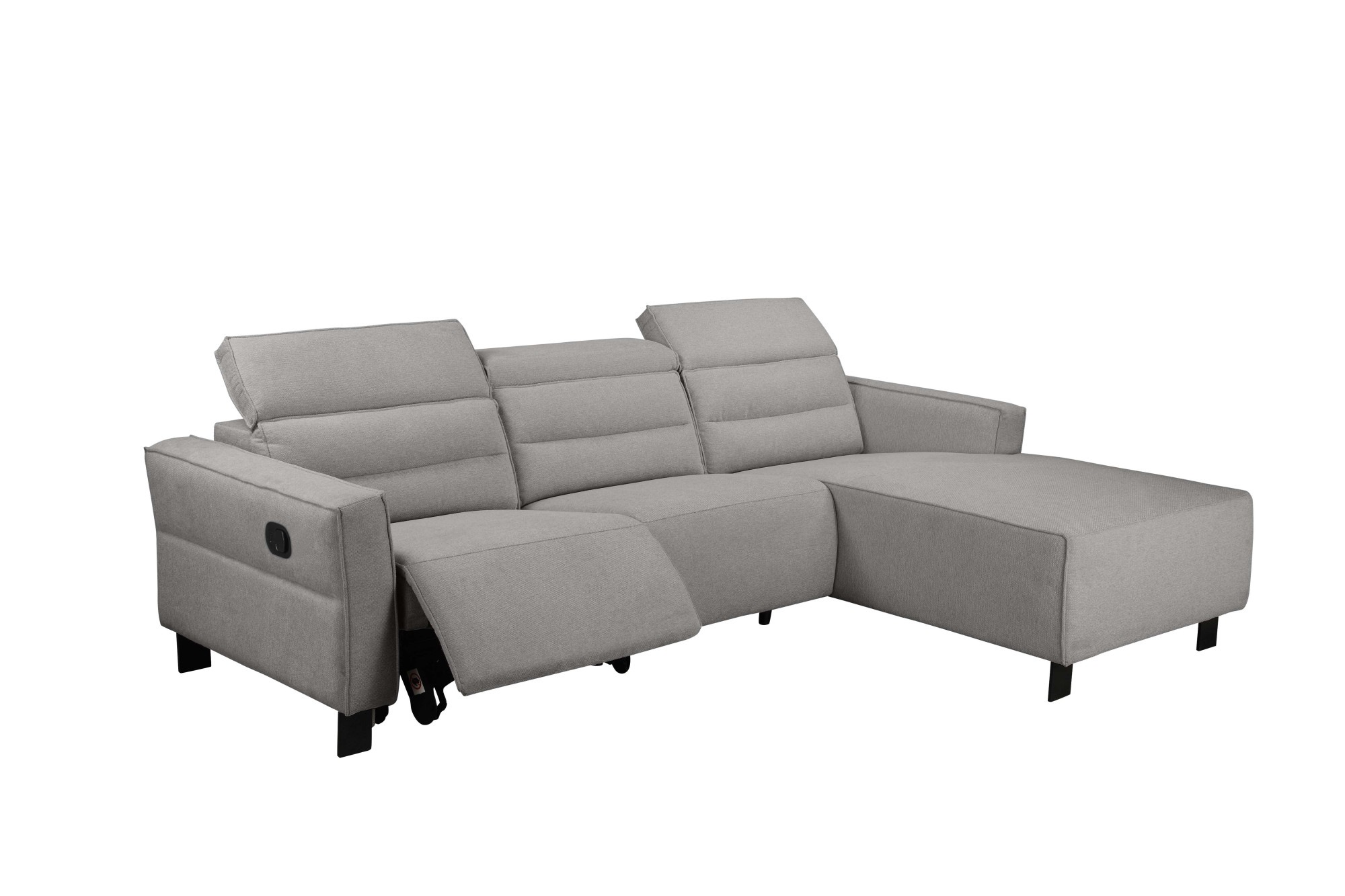 GOODproduct Canapé d'angle »CARPARI Webstoff,L-Form,224 cm, man./elektr. Relaxfunktion« USB A/C et réglage de la tête