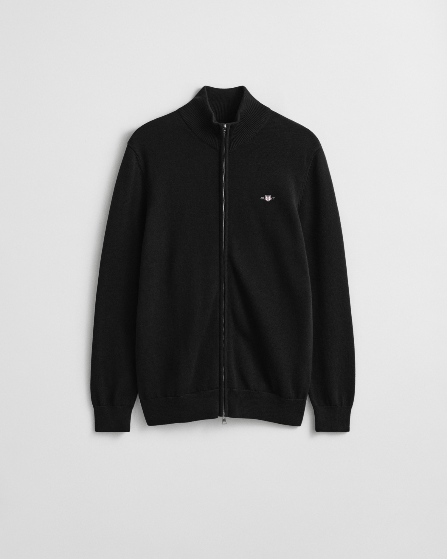 Gant Cardigan »CASUAL COTTON ZIP CARDIGAN« avec bord-côte au col montant, aux manches et à l'ourlet