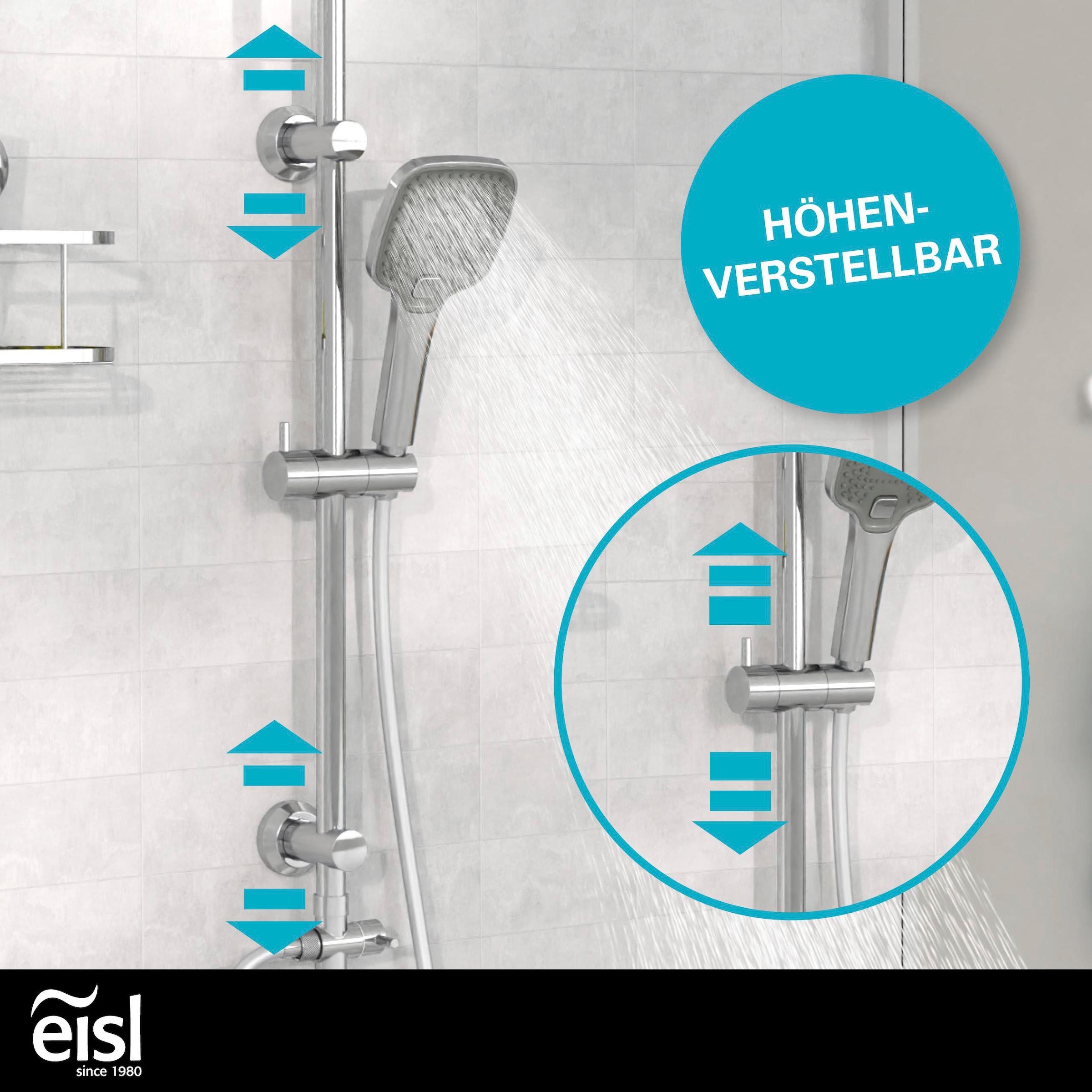 Eisl Brausegarnitur »EASY DELUXE« Regendusche, Antikalk, höhenverstellbar, inkl. Duschabzieher